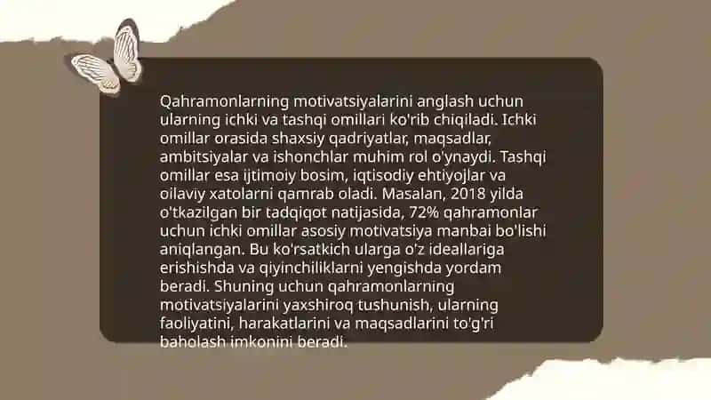 Asar qahramonlarining xarakterini tahlil qilish 4