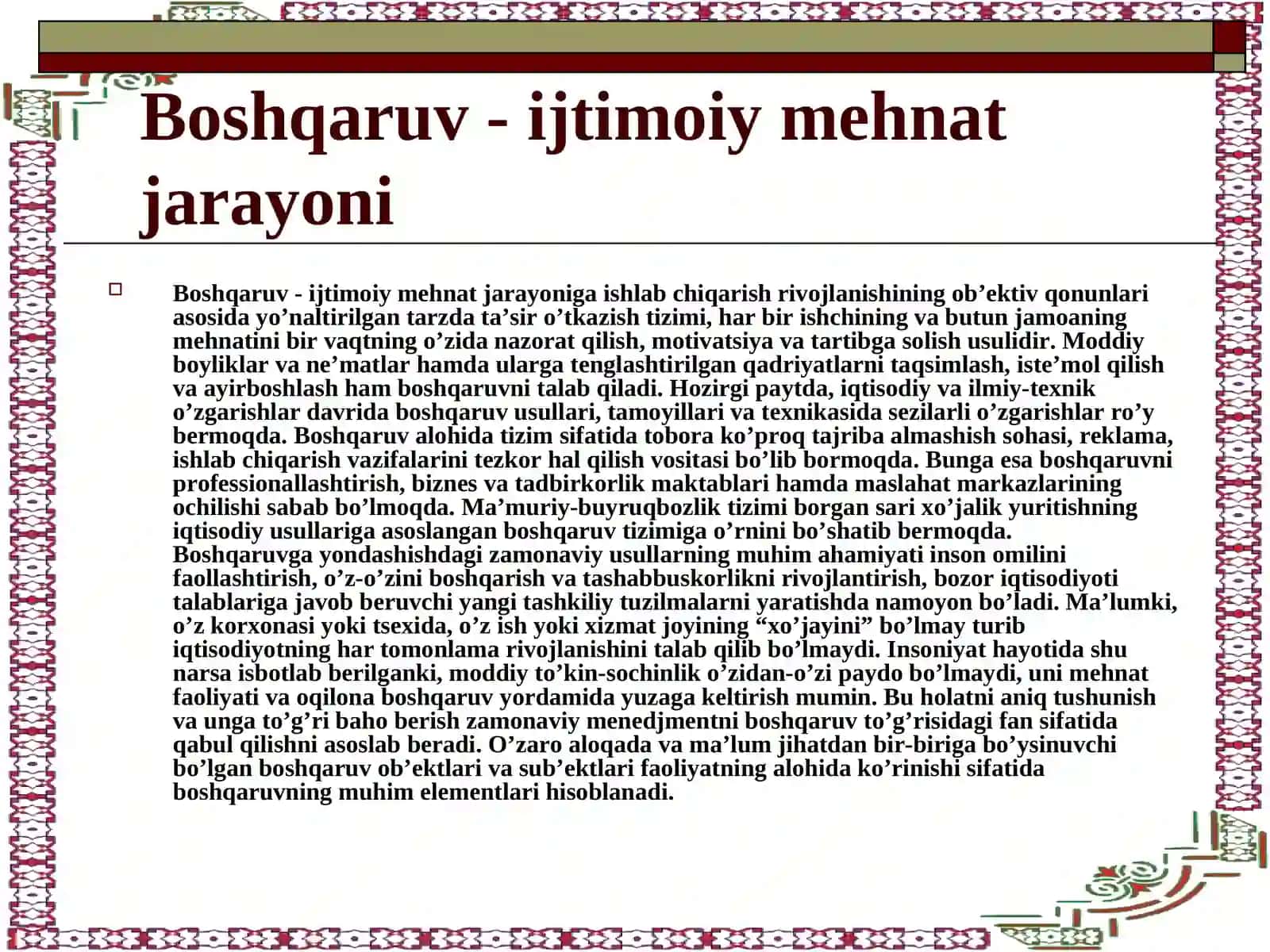 Korxonalarda ishlab chiqarishni tashkil etish va boshqarish 4
