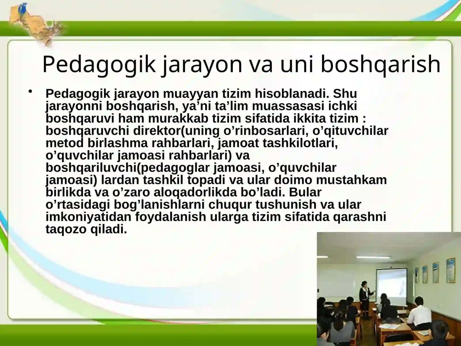 PEDAGOGIK JAMOA O`QUV MUASSASASI BOSHQARISHNING OB`EKTI 4
