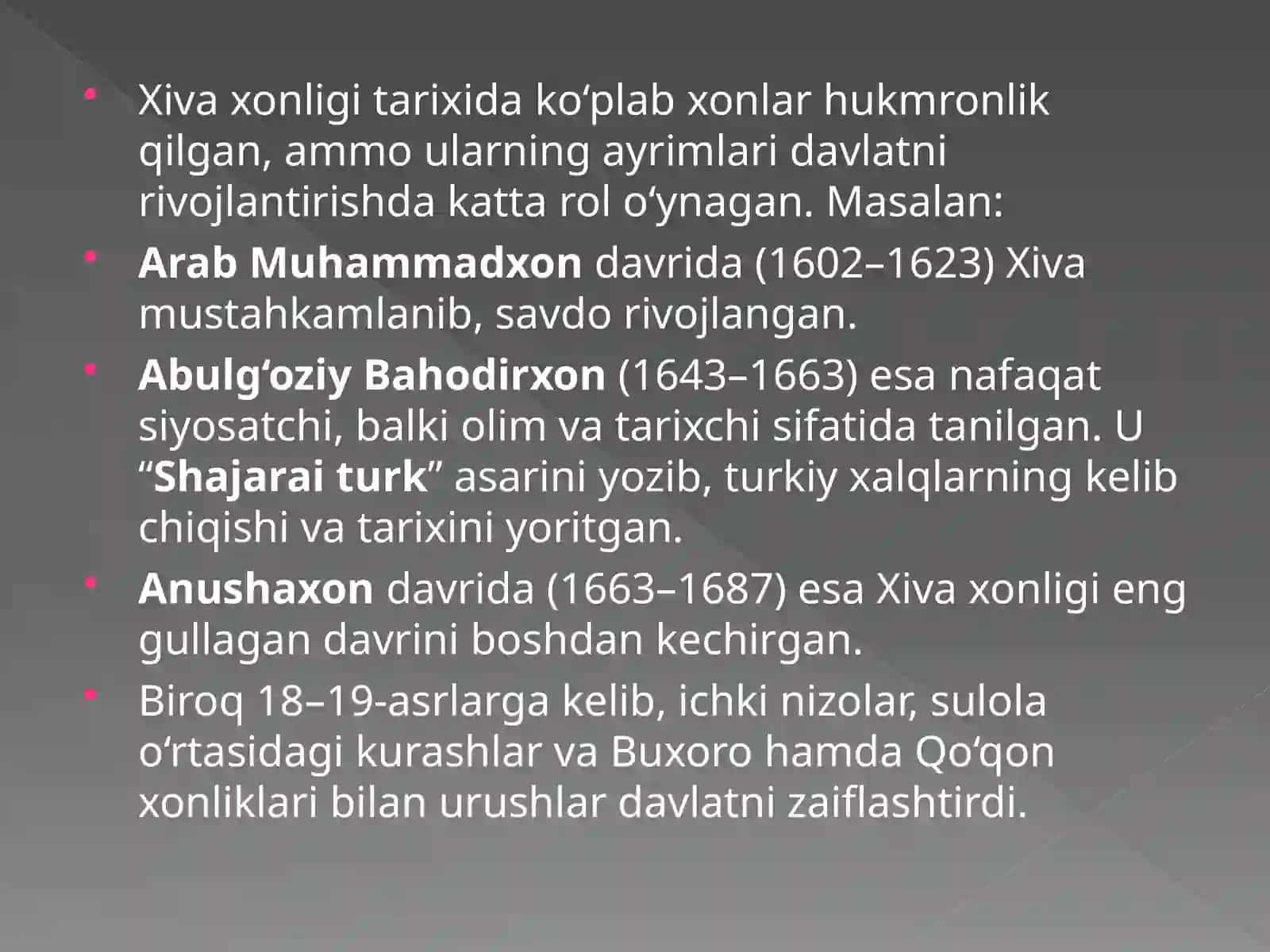 Xiva xonligi davrida madaniy hayot 4