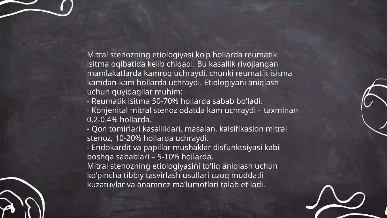 Mitral qopqog'i yetishmovchiligi va mitral stenoz(etialogiyasi, patogenez, klinika, tekshiruv uslublari kechishi davolash) 4