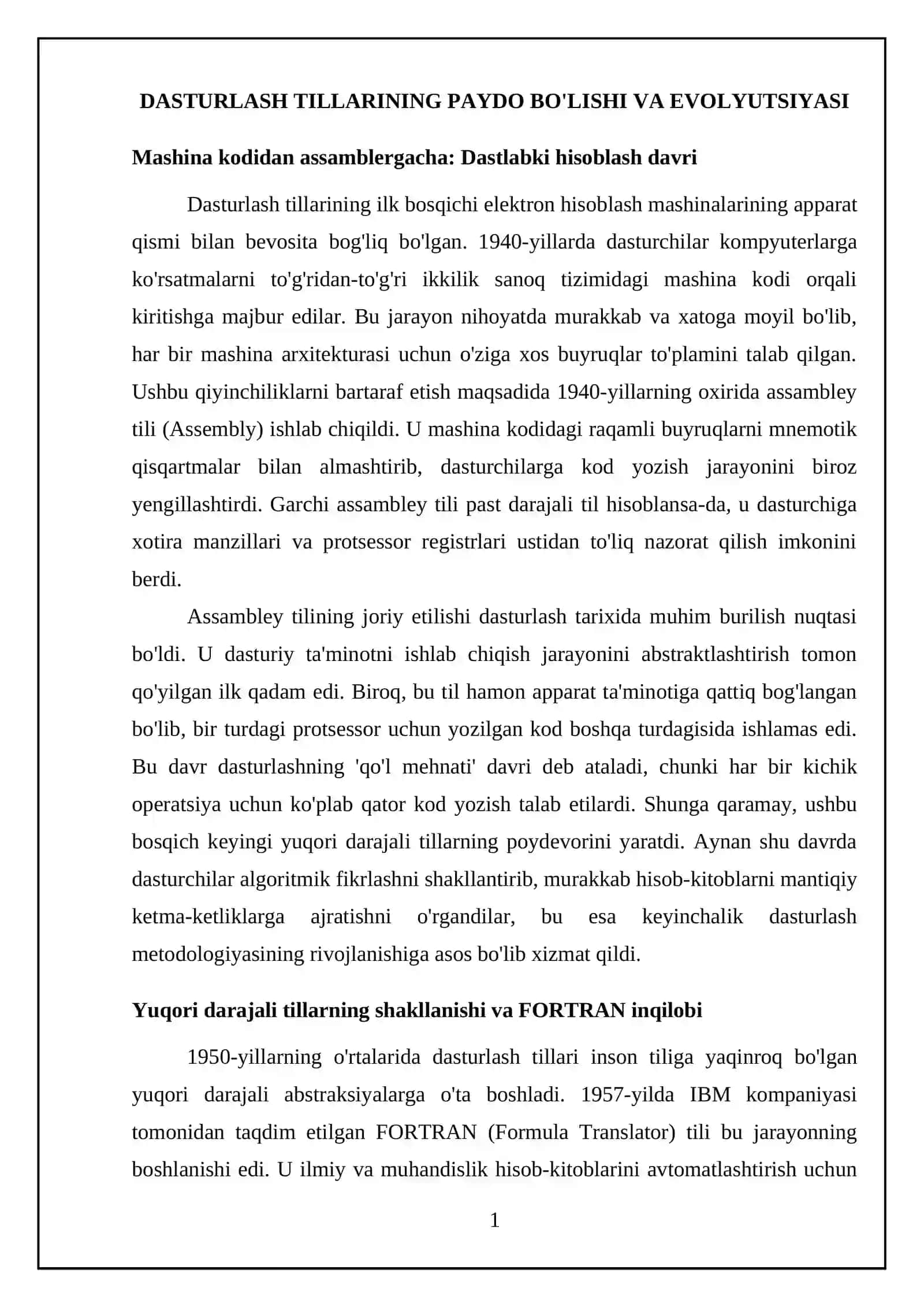 Dasturlash tillarining rivojlanish tarixi 4