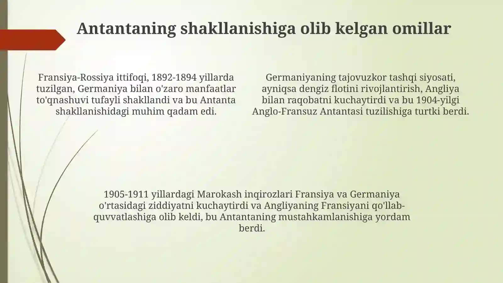 Antantaning vujudga kelishi 4