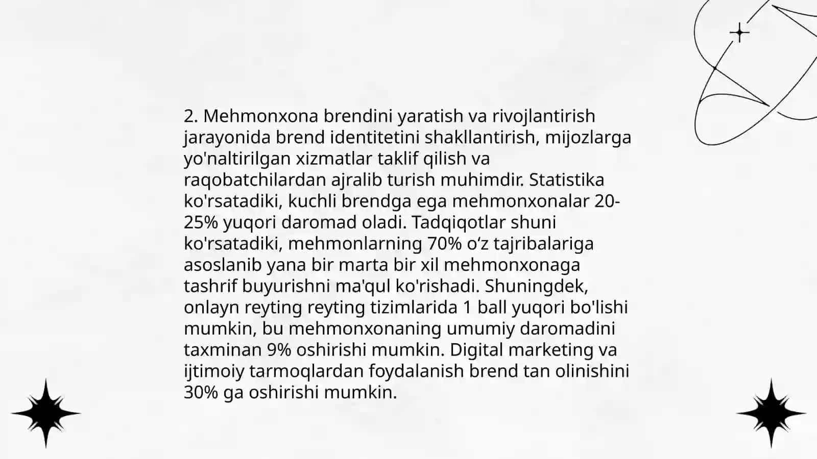 Turizm va mehmonxona xo‘jaligida marketingning o‘rni 4