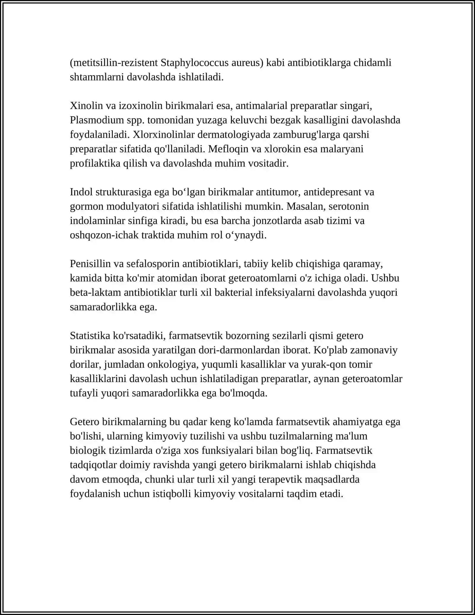 GETERO VA POLIFUNKSIYAONAL BIRIKMALAR ASOSIDA ISHLAB CHIQARILADIGAN ZAMONAVIY DORI VOSITALARI 4