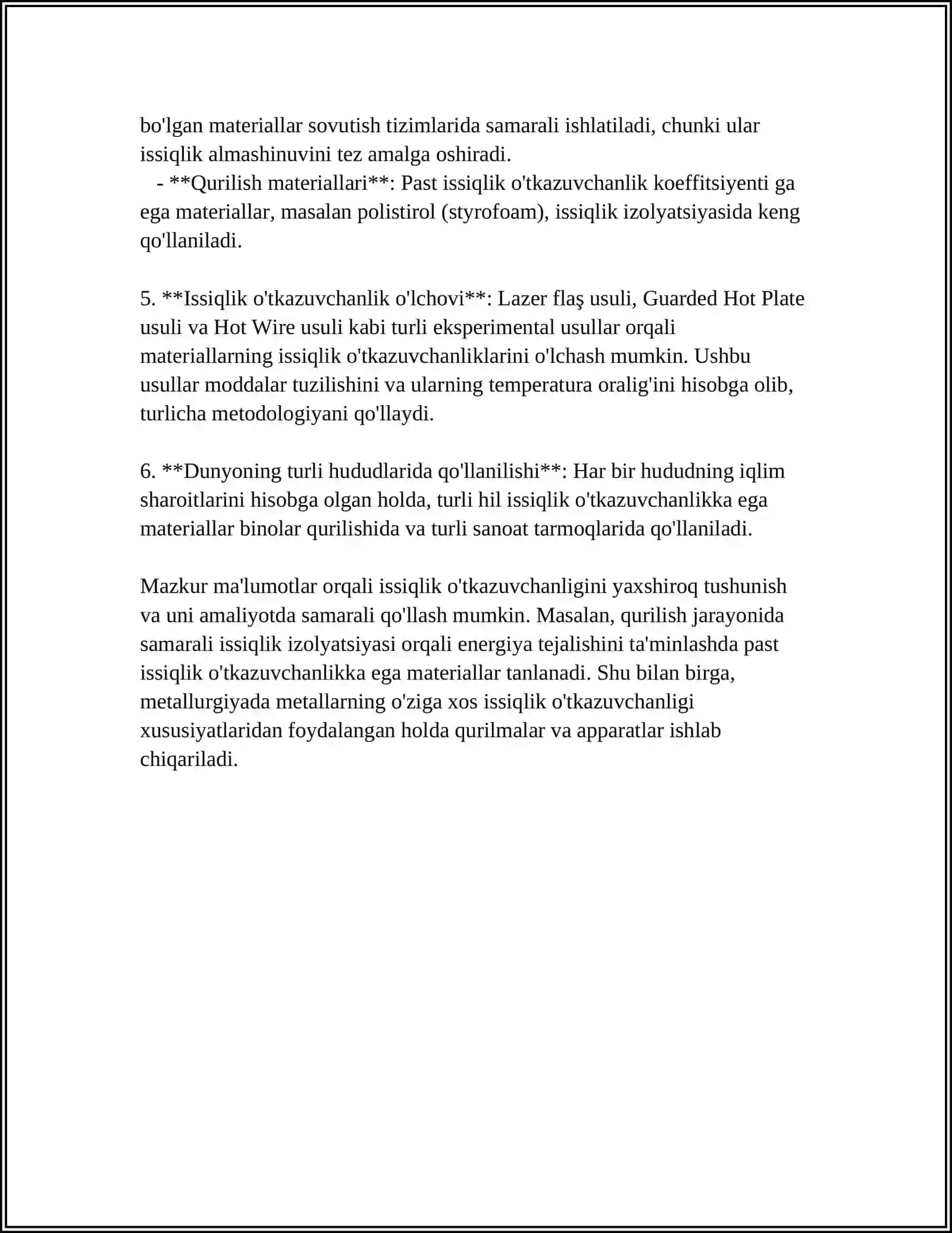 ISSIQLIK DINOMIKASI VA ISSIQLIK ALMASHINUVIDA DIFFERENSIAL HISOB TATBIQLARI 4