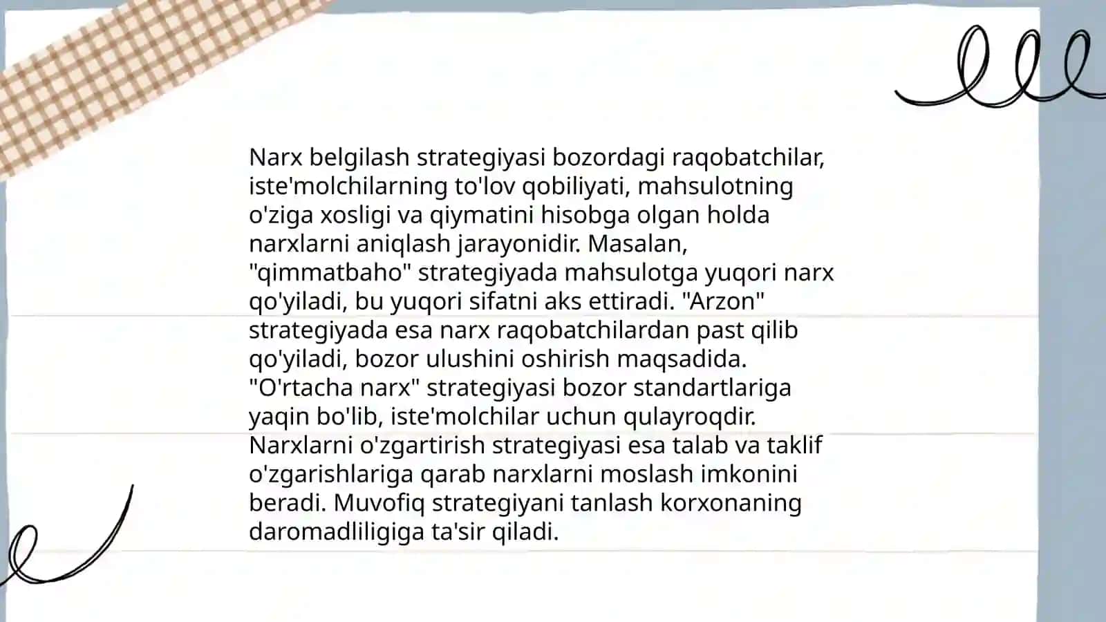 Narx siyosati 4