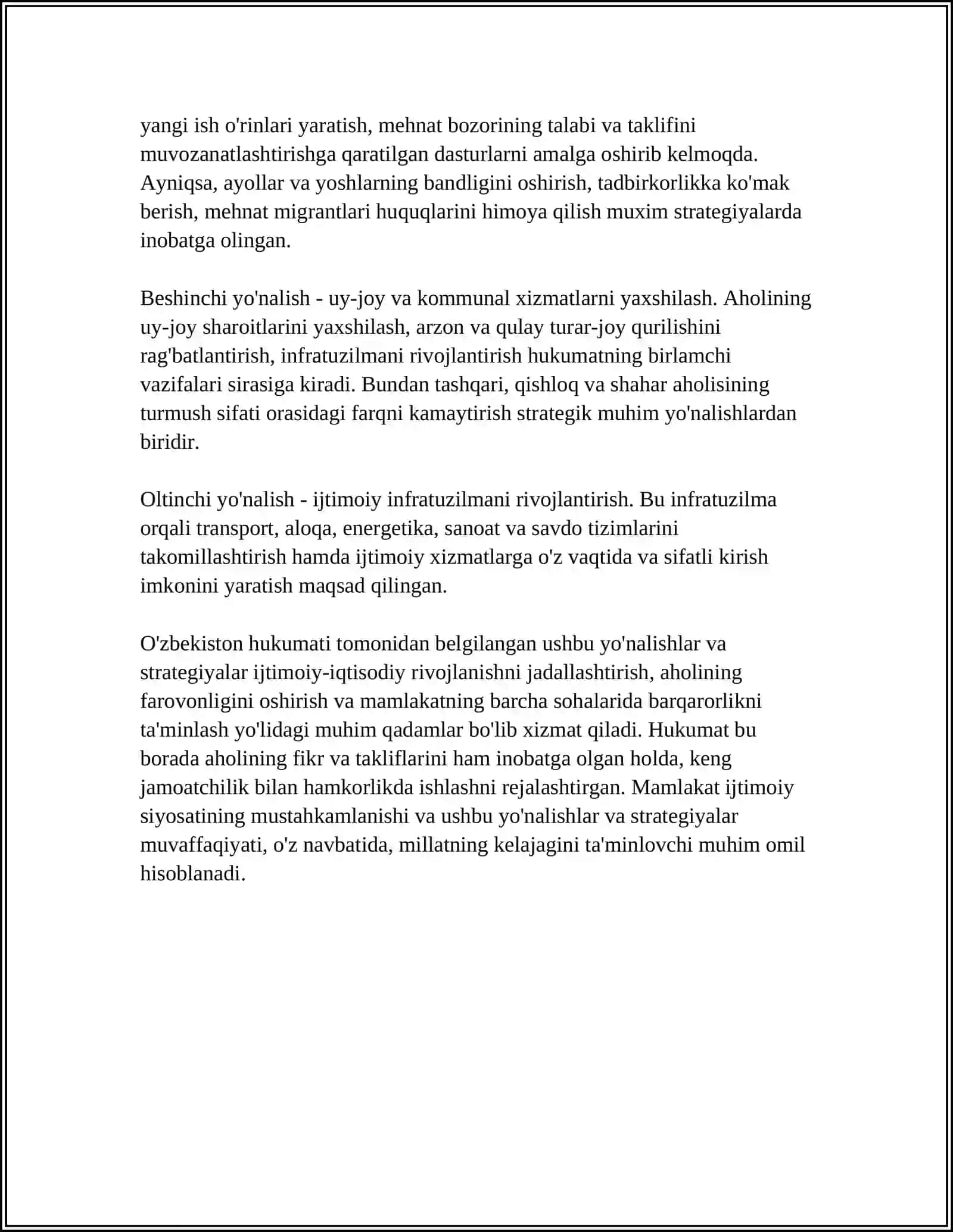 Oʻzbekistonda ijtimoiy siyosat: asosiy yoʻnalishlar va strategiyalar 4
