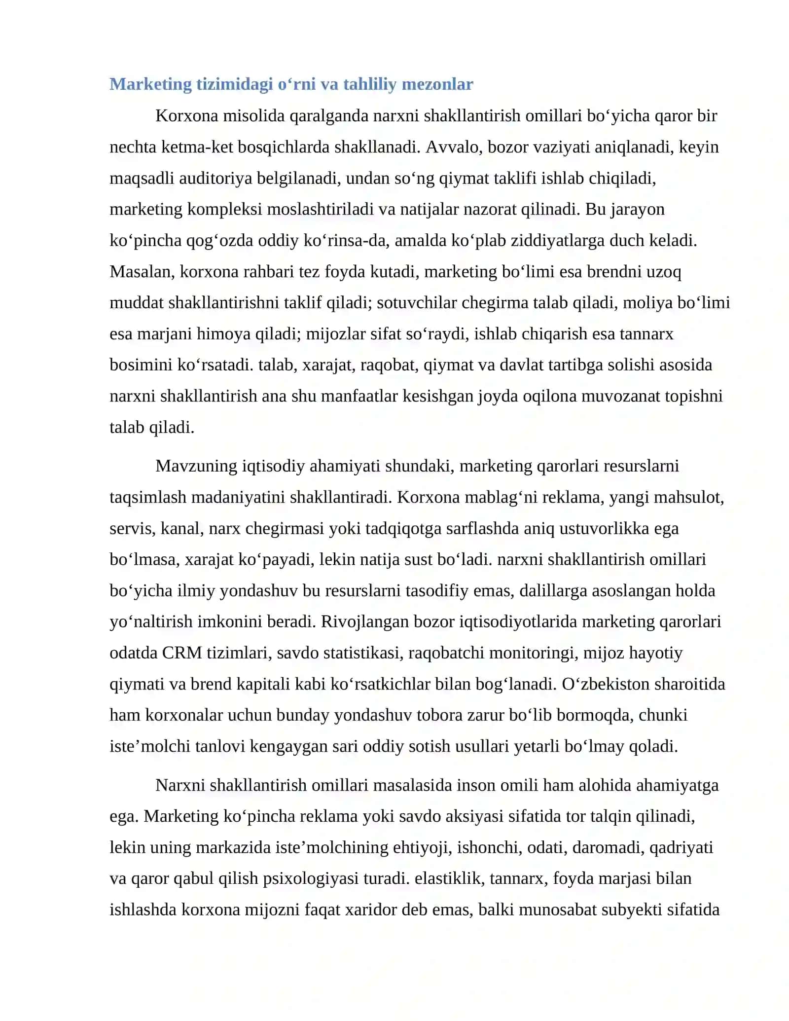 Narxni shakllantirish omillari 4
