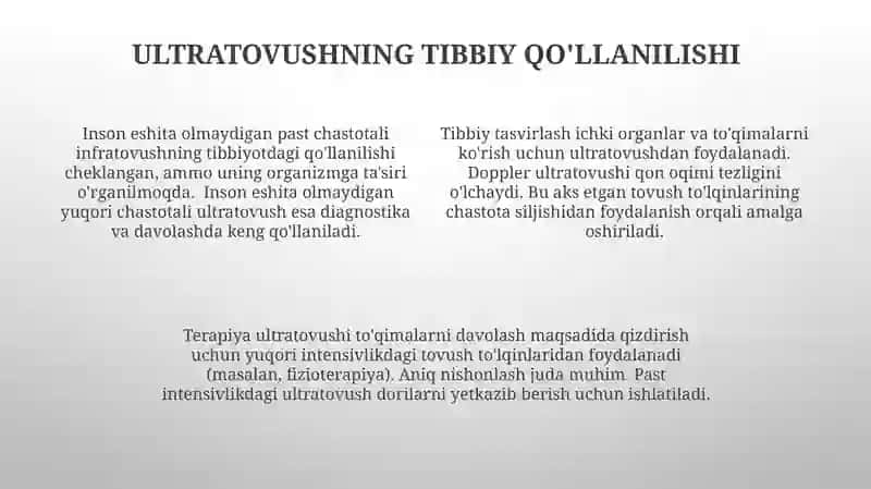 Tovush tólqinlari uchun Dopler effekti. Ultratovush va infratovush 4