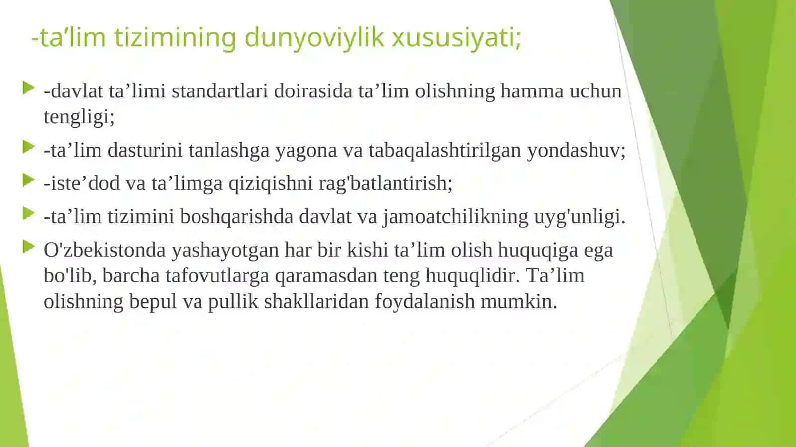 Maktabgacha ta’lim,umumiy o’rta  ta’limi,o’rta maxsus professional ta’lim tendensiyalari 4