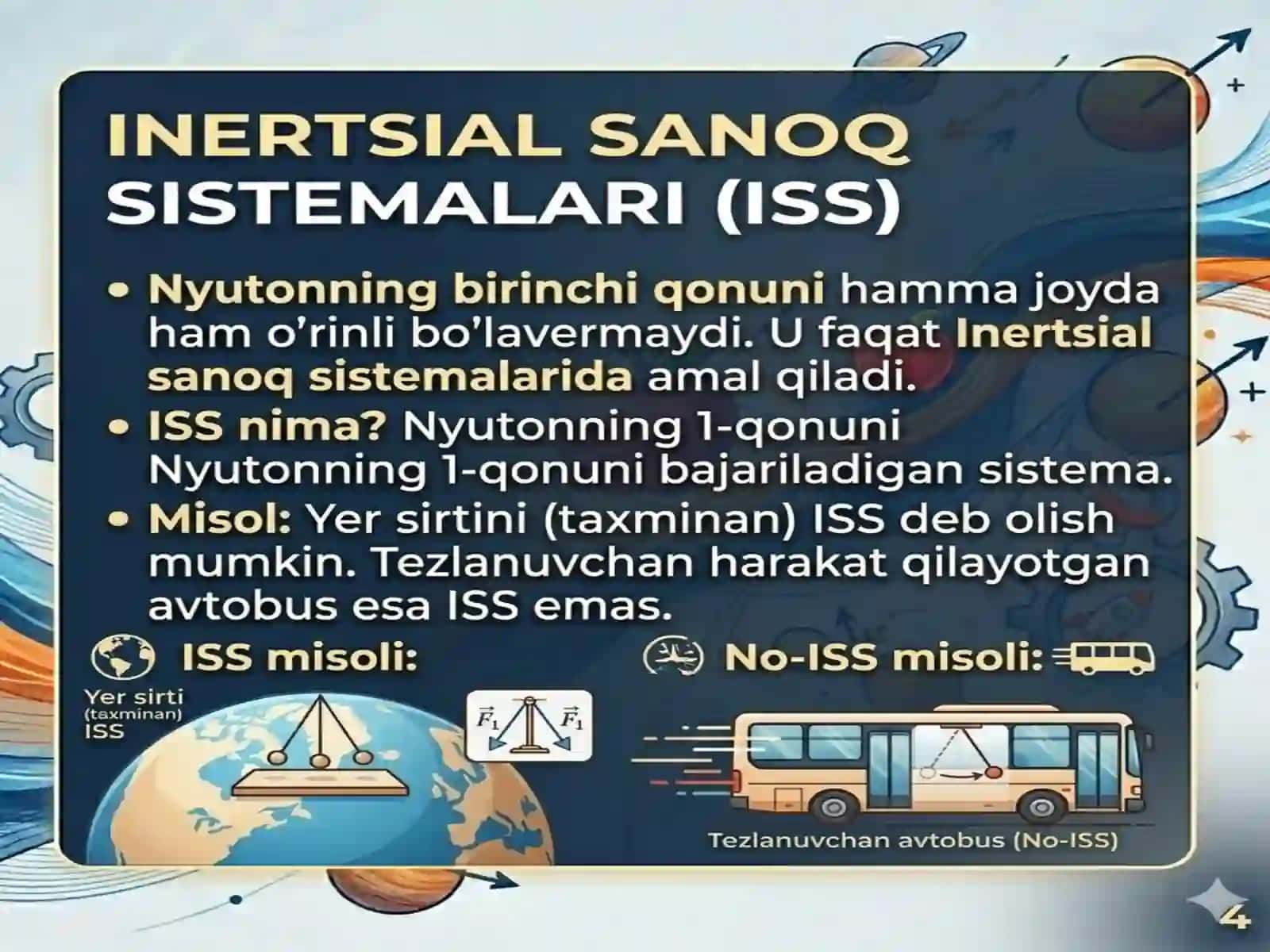 Nyutonning dinamika qonunlari va ularning mazmuni. 4