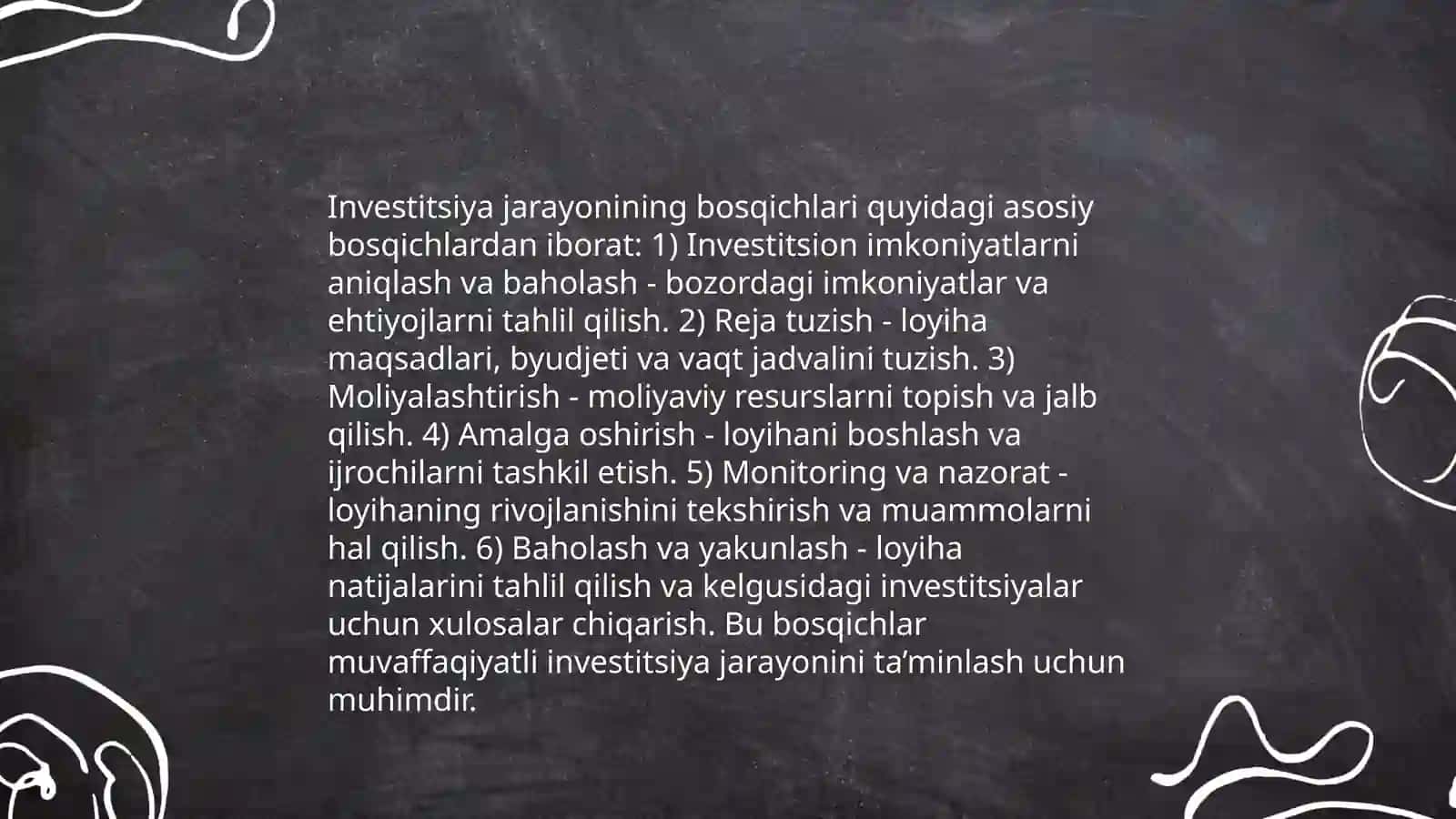 Real investitsiyalarni oʻzlashtirish jarayoni 4