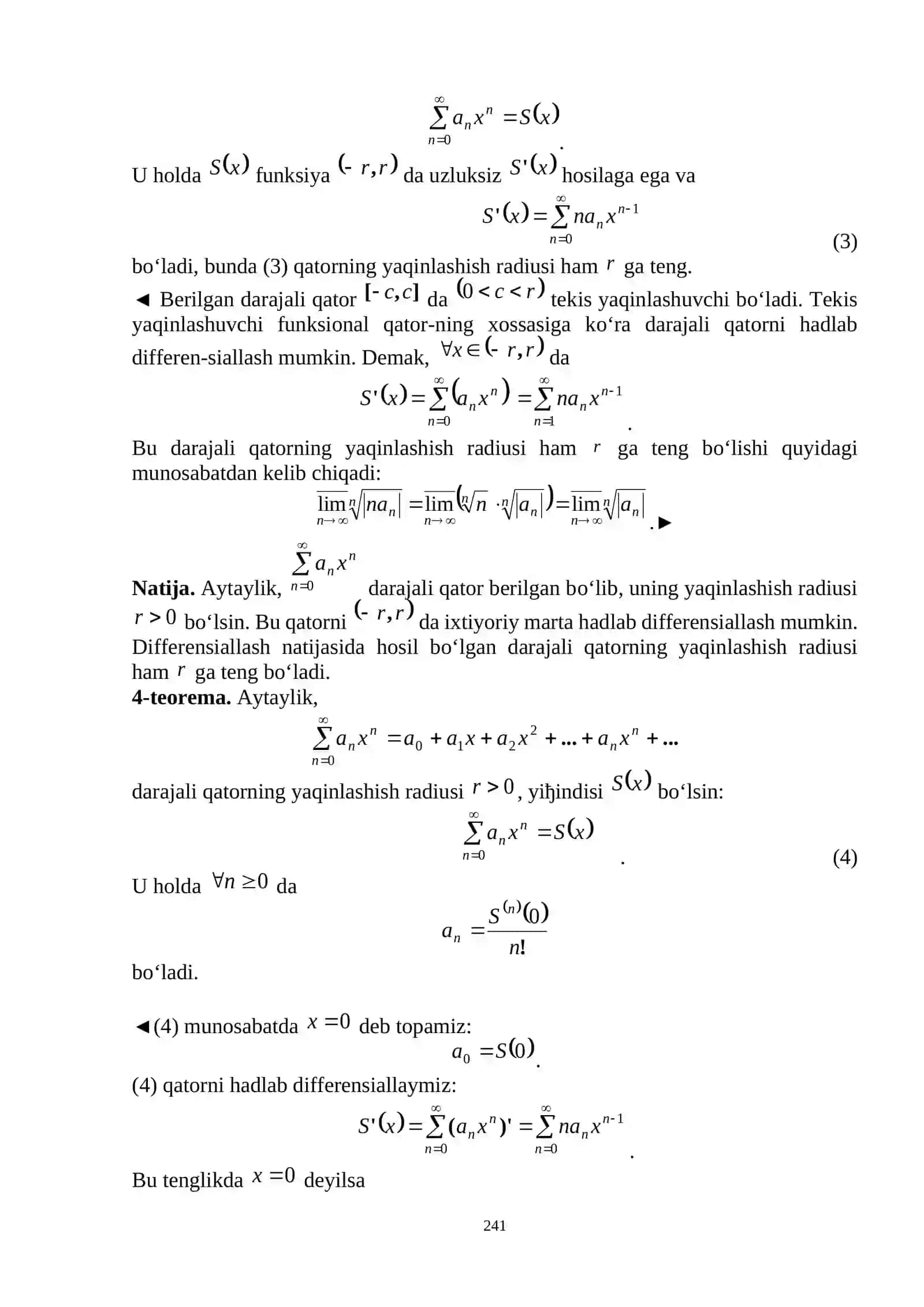 Fizika va Astronomiya - Matematik Analiz 4