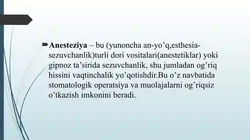 Anesteziya haqida ma’lumot 4