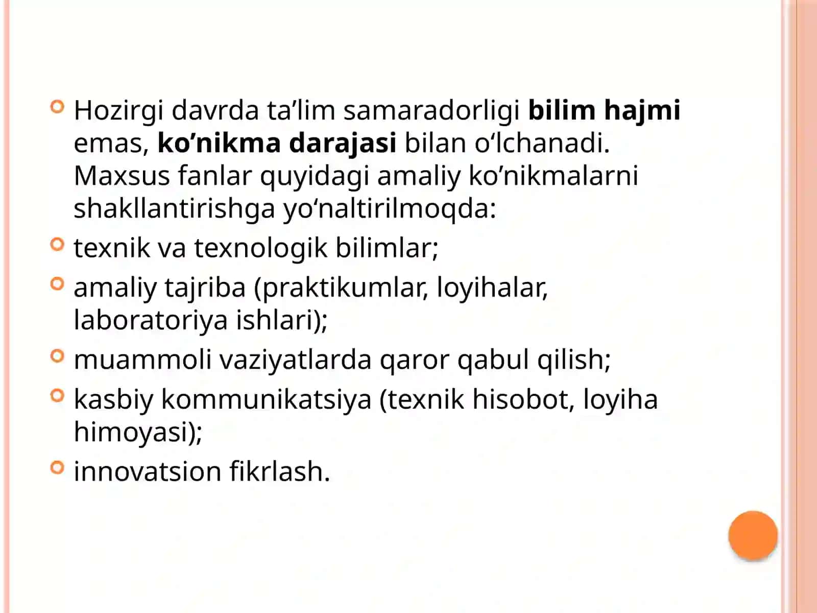 Maxsus fanlarni o'qitishning hozirgi davrdagi dolzarbligi 4