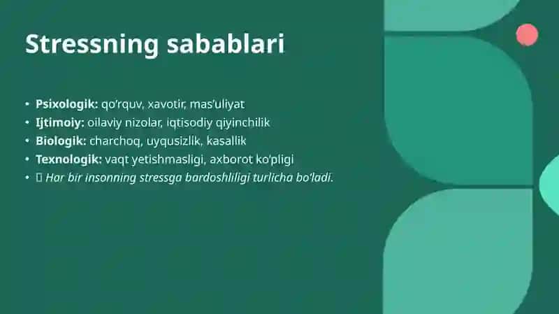 SHAXSLARDA STRESS 4