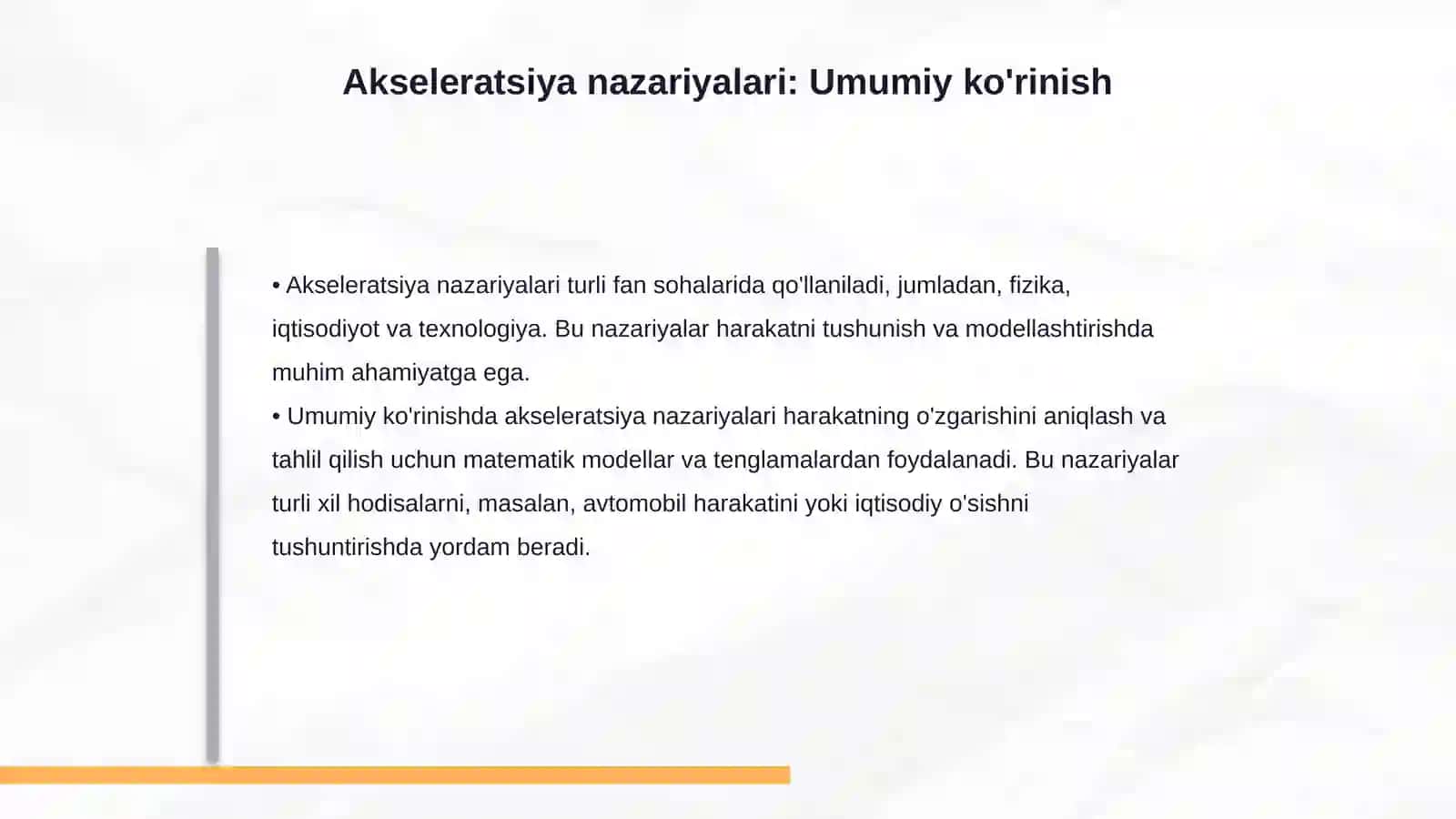 Akseleratsiya nazariyalari 4