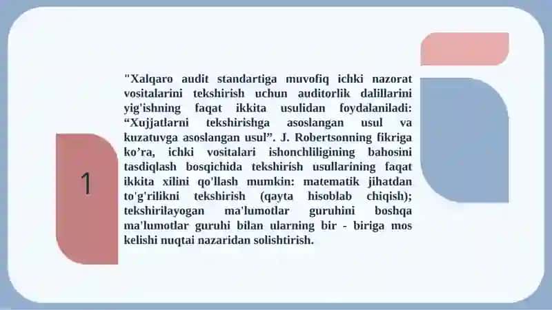 Ichki nazorat tizimini o’rganish 4
