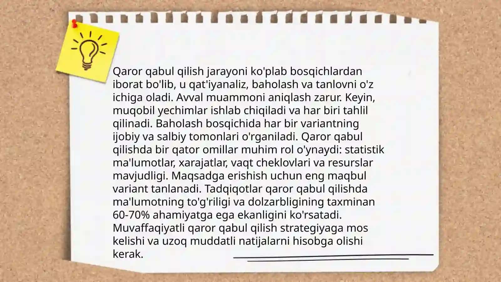 Alohida tovarlar va xizmatlar uchun qaror qabul qilish 4