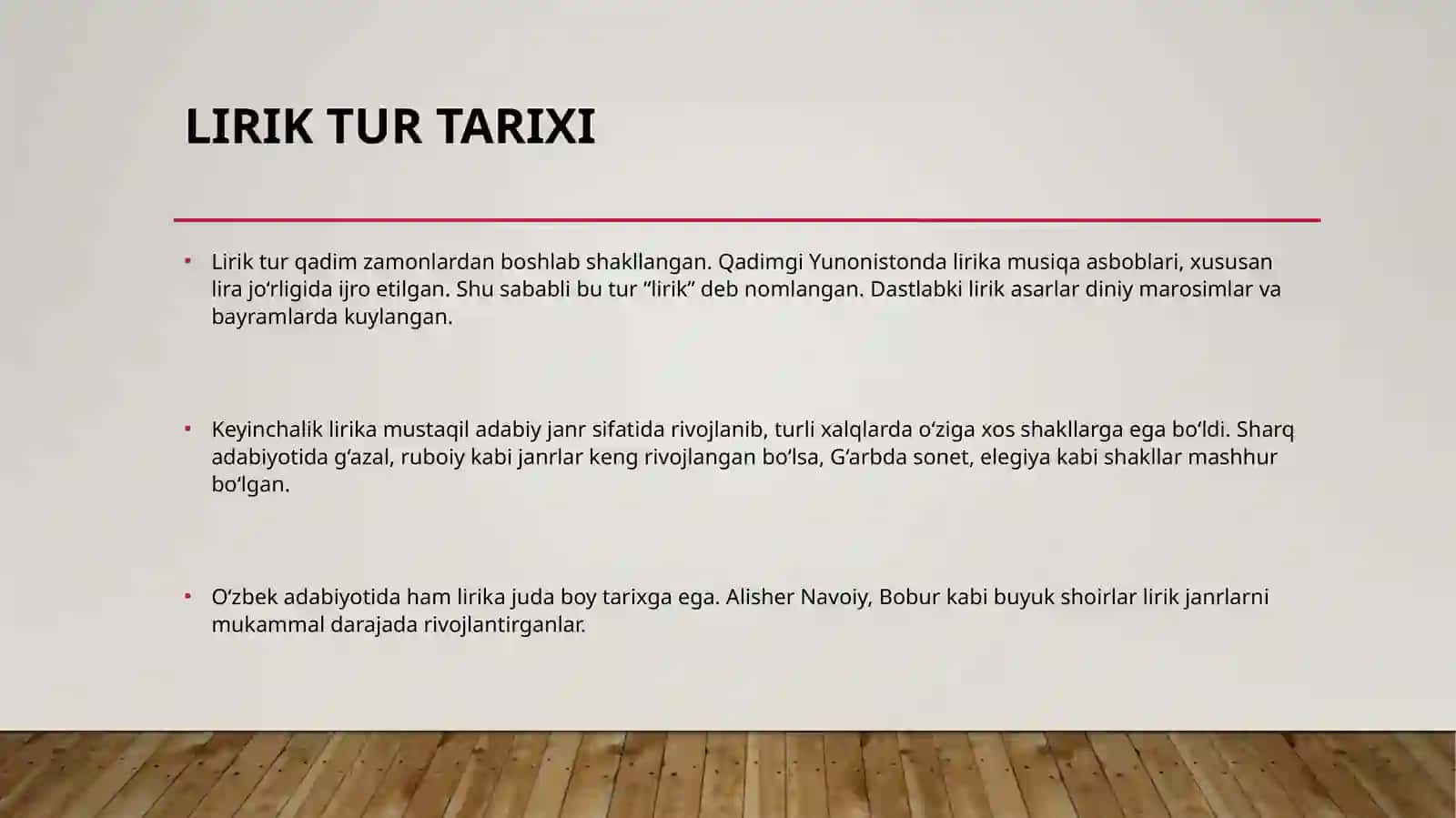 Lirik tur va uning janrlari 4