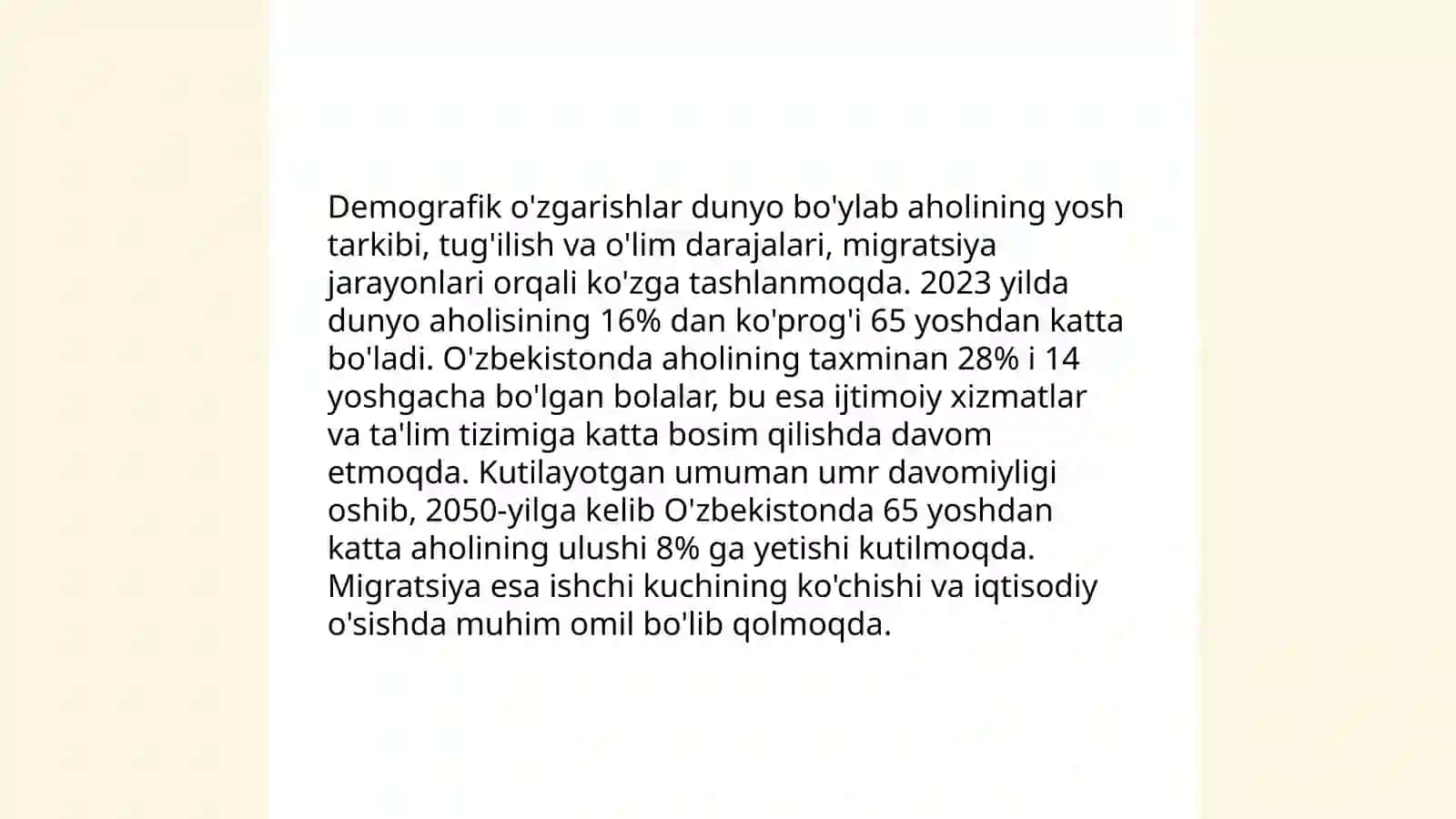 Papulyatsiya bo'yicha masalalar tuzish va yechish 4
