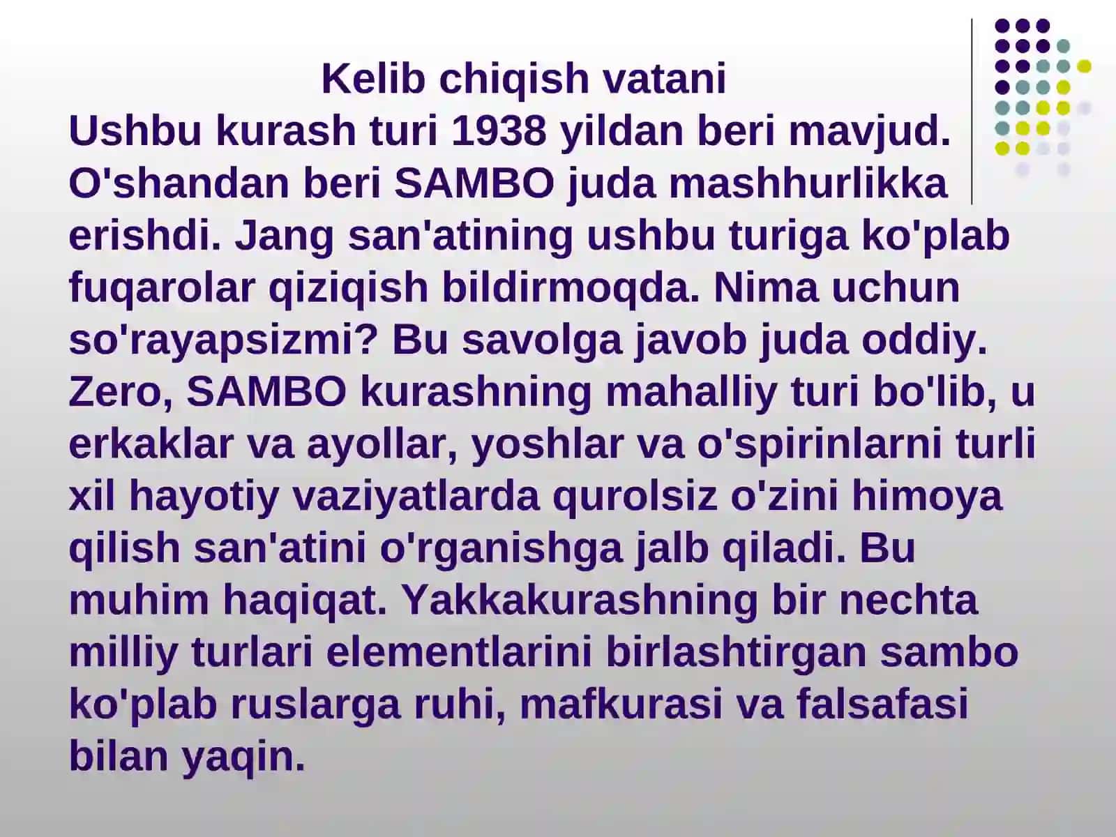 Sambo kurashi boʻyicha musobaqalarni tashkil etish va ularga hakamlik qilish 4