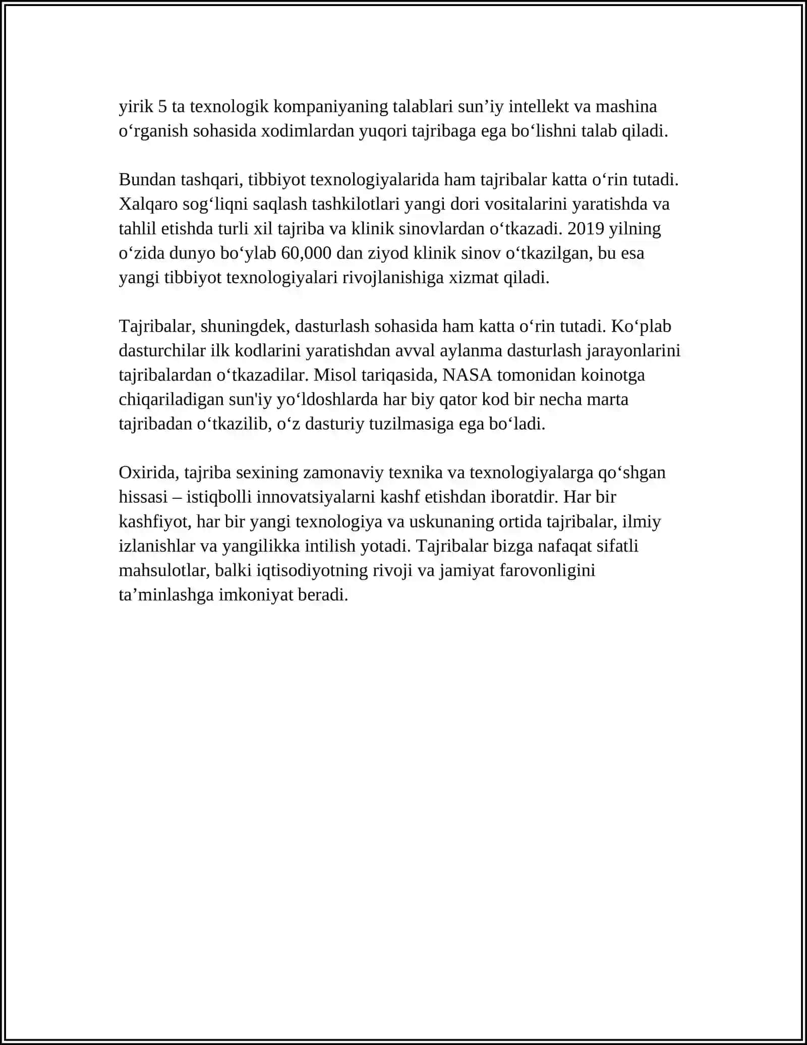 TAJRIBA SEXINING ZAMONAVIY TEXNIKA VA TEXNOLOGIYALAR 4