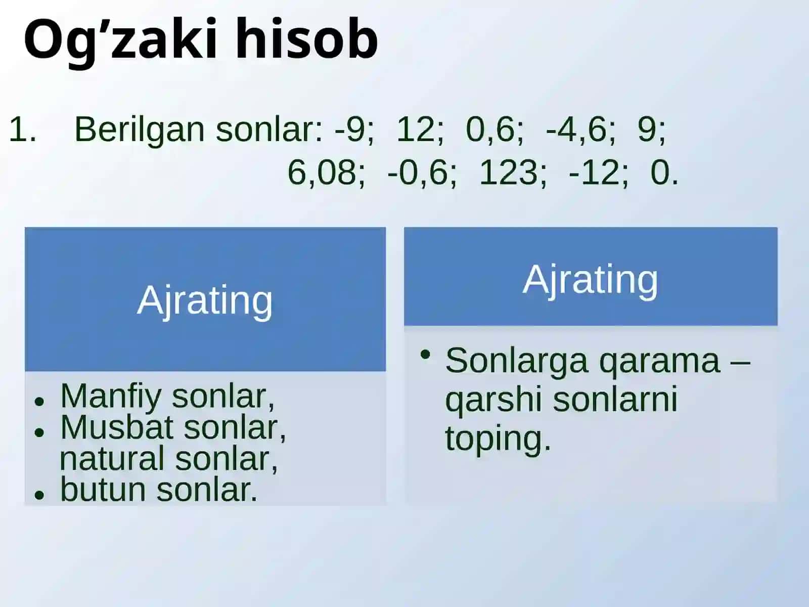 6 SINFLARDA MATEMATIKA FANIDAN”SONNING MODULI” 4