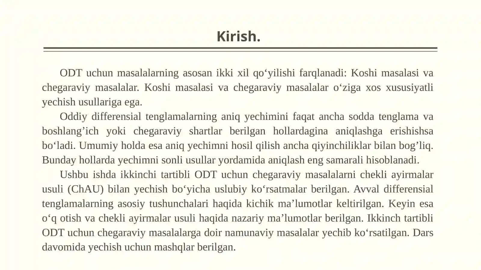 Differensial tenglamalar haqida asosiy tushunchalar 4