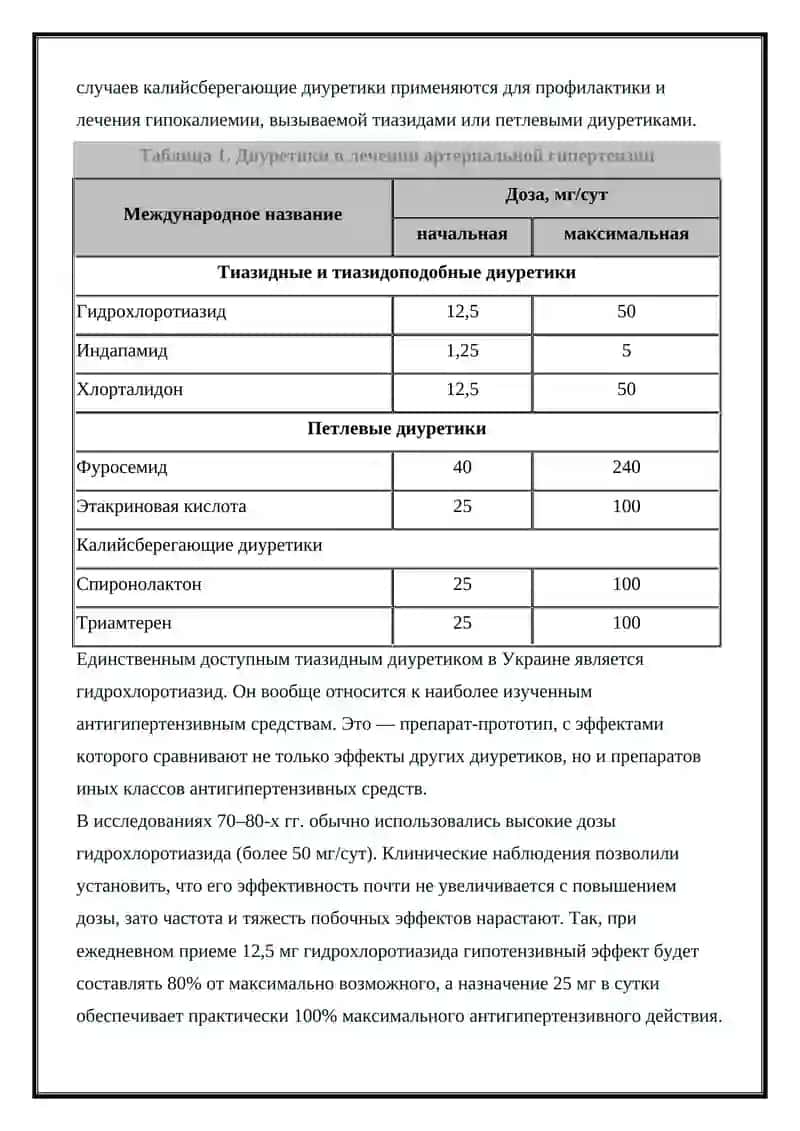 Антигипертензивные и антигипотензивные средства диуретики 4