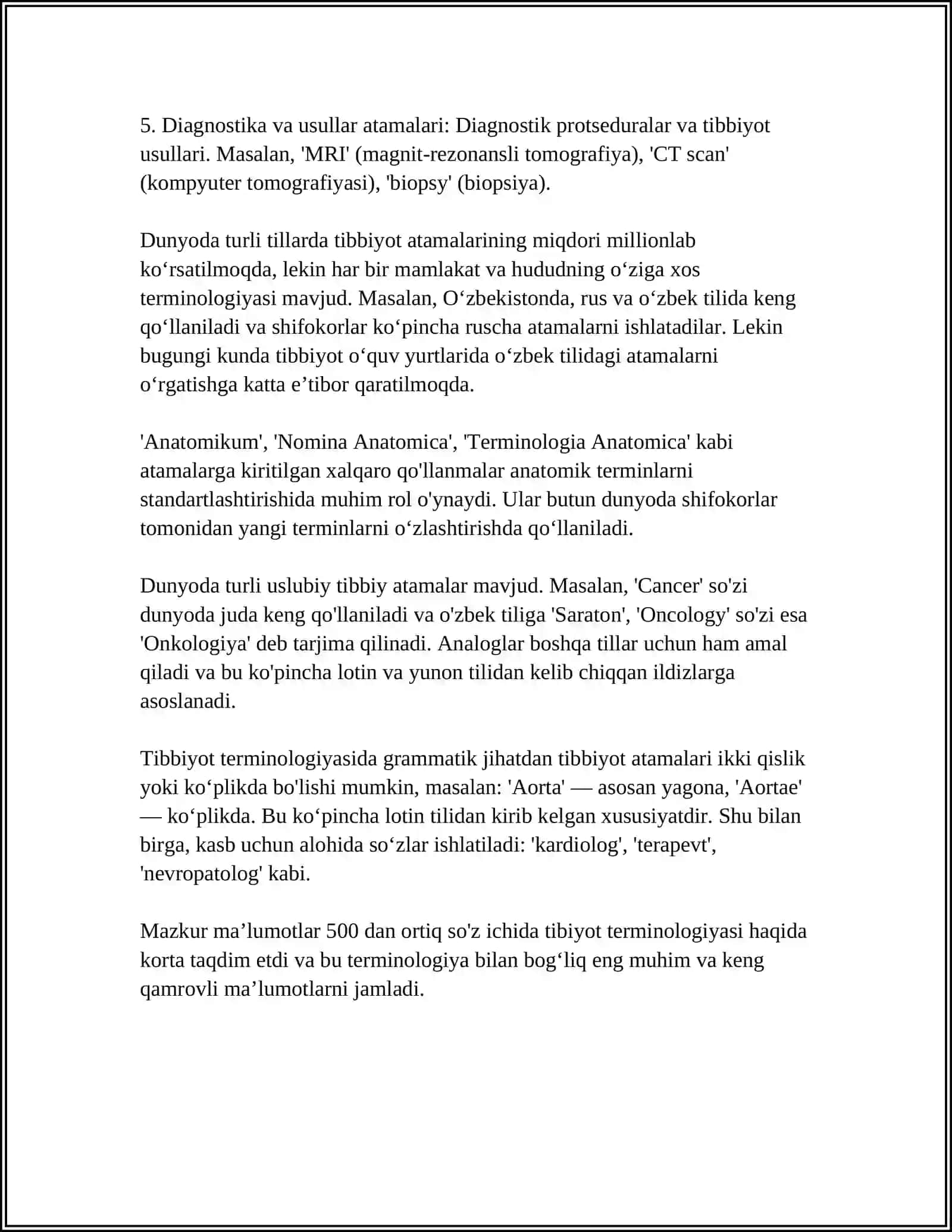 Tibbiyot terminologiyasi 4