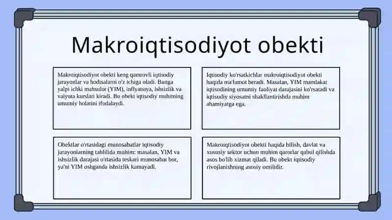 Makroiqtisodiyot fanining predmeti va obekti, tadqiqot usullari 4
