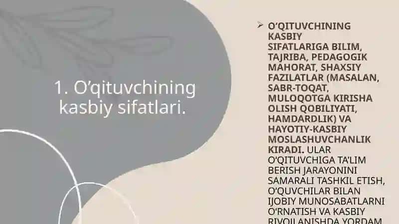O’qituvchining kasbiy vashsiysifatlarini rivojlantirish 4