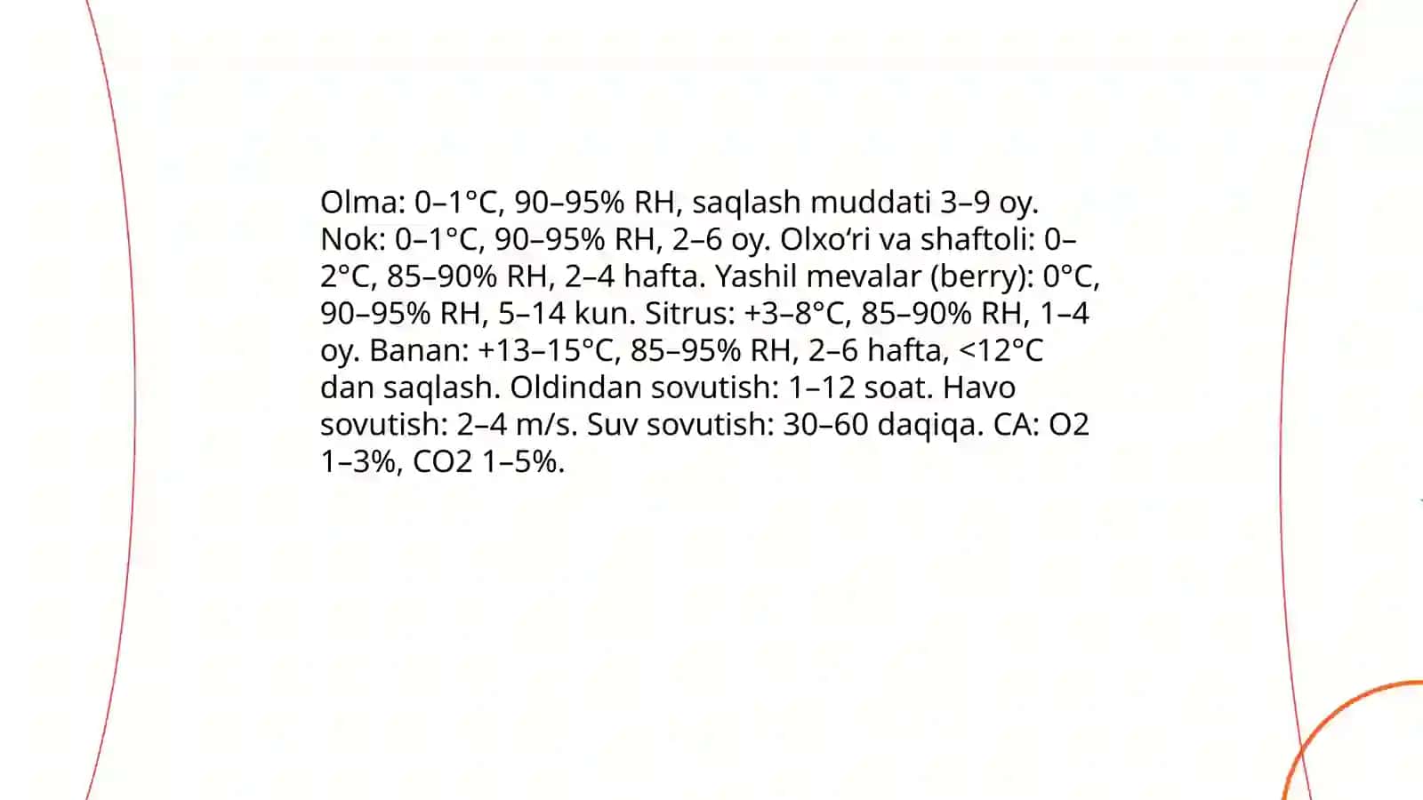Domiy omborlarni mevalarni saqlash rejimlarini ishlab chiqish 4