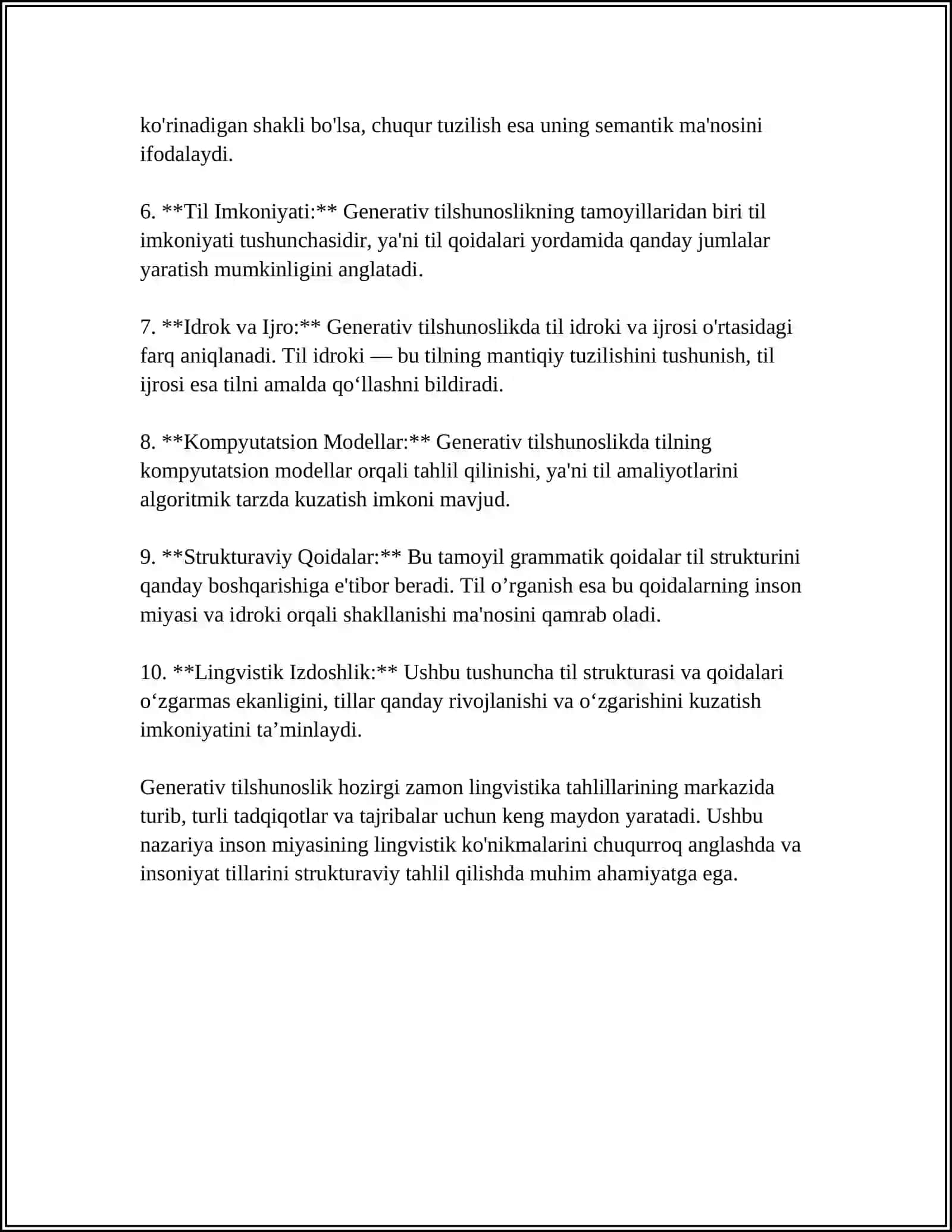 Generativ Tilshunoslikning Asosiy Tamoyillari 4