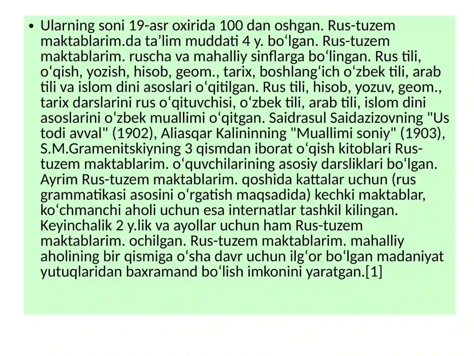 Turkiston darus-tuzem maktablari va ularning faoliyati 4