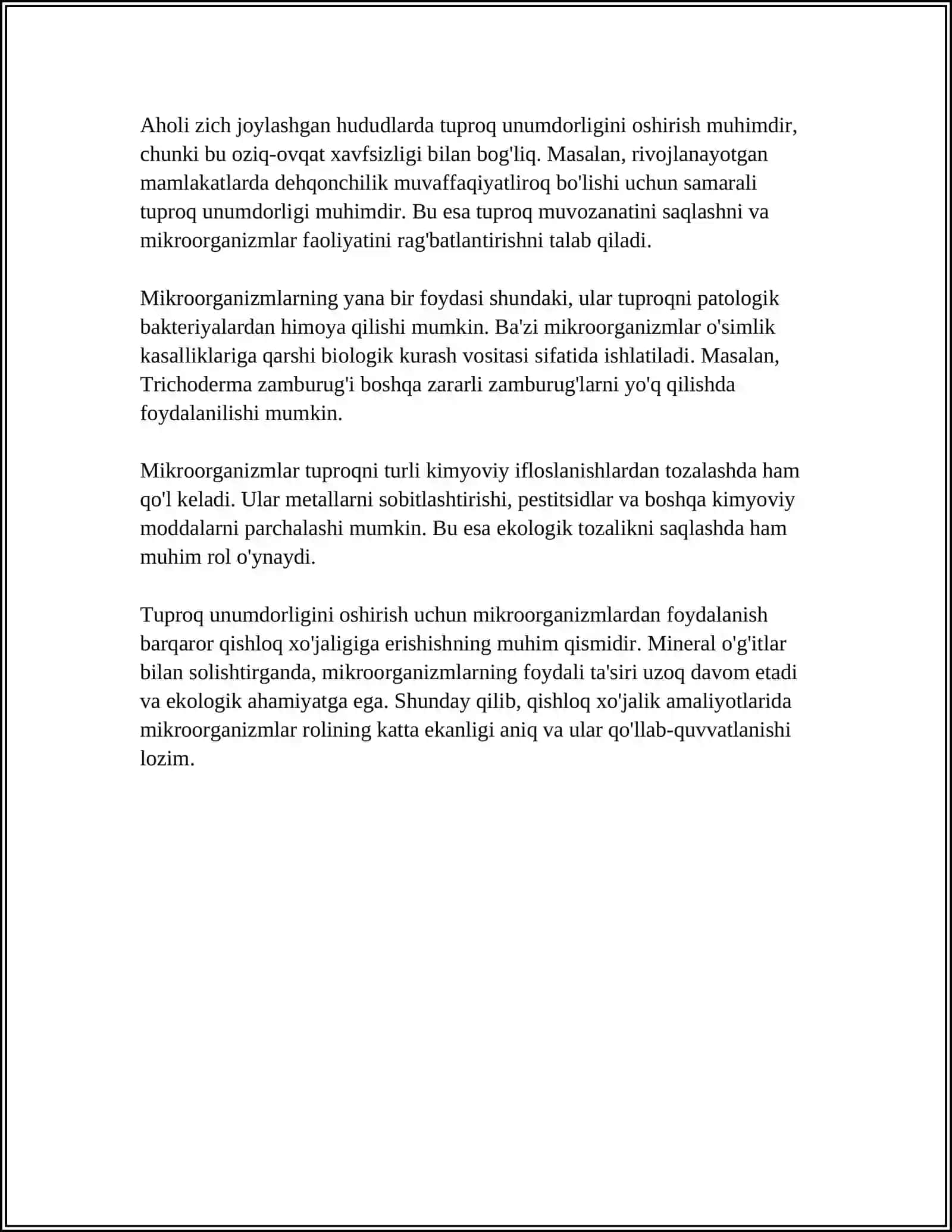 MIKROORGANIZMLARNI QISHLOQ XOʻJALIGIDA QOʻLLANILISHI 4