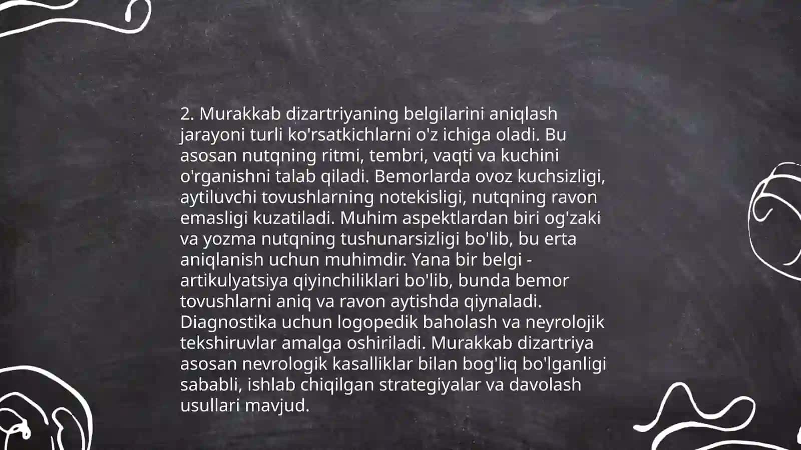 Dizartriyaning murakkab shakllarida logopedik ishlar 4