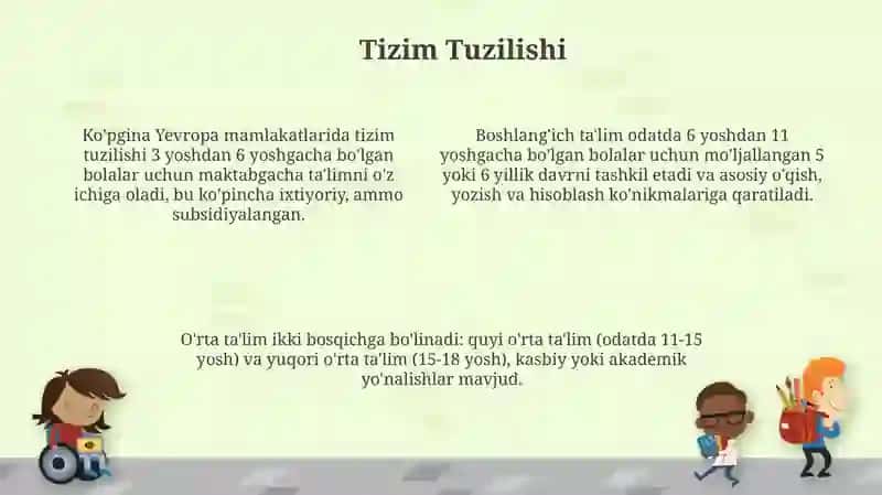 Yevropa mamlakatlarida ta'lim-tarbiya tizimi 4
