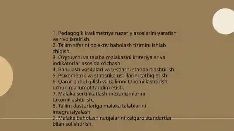 Pedagogik kvalimetriya fanining maqsadi va vazifalari 4