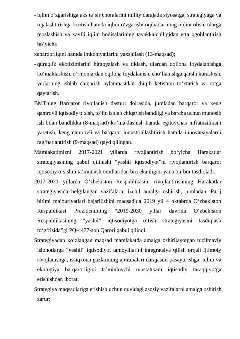 Yashil iqtisodiyotni rivojlantirish 4