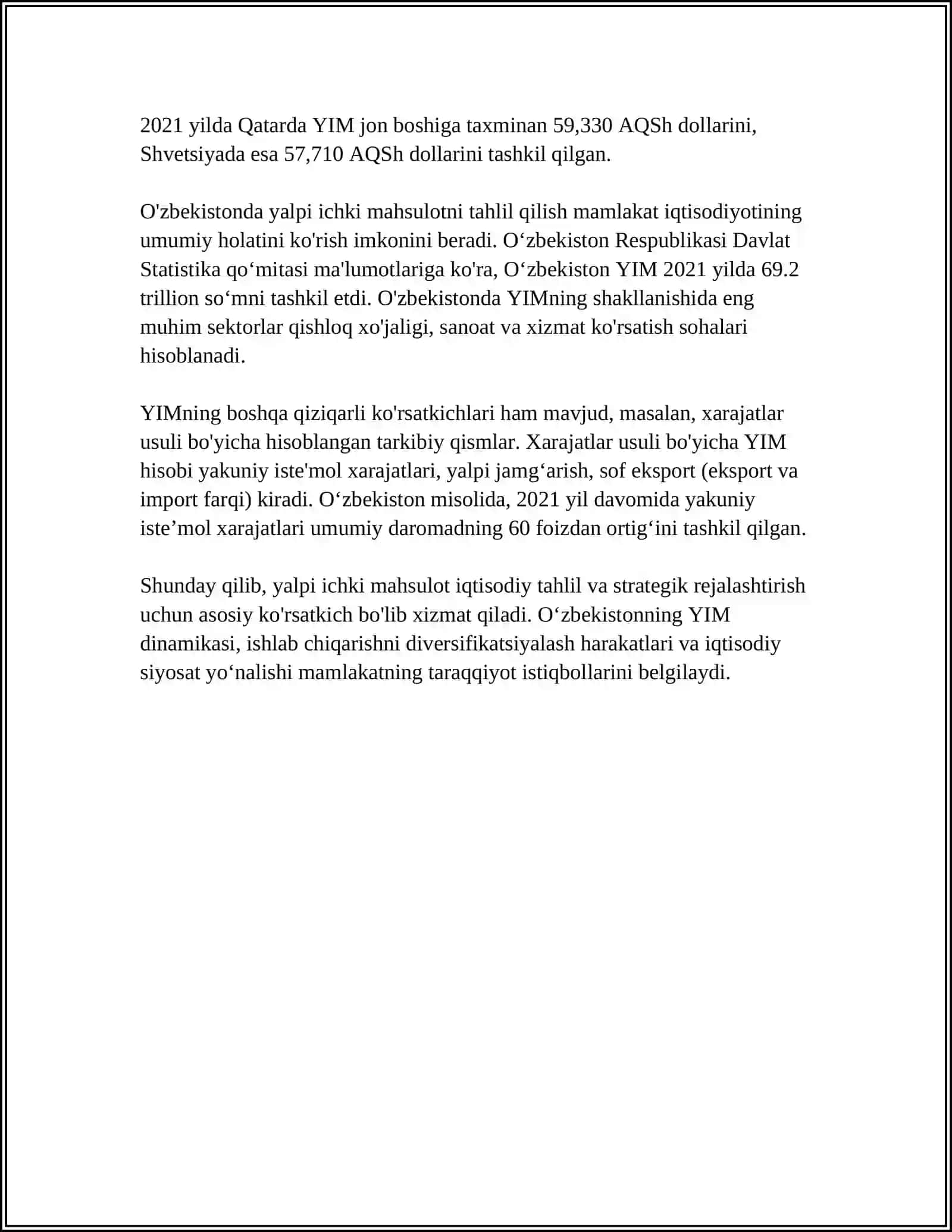 MAMLAKATNING YALPI ICHKI (MILLIY) MAXSULOTI DAVLAT BUDJETI ORQALI TAQSIMLANAGANDA QANDAY BOSQICHLARNI BOSOB O'TADI 4