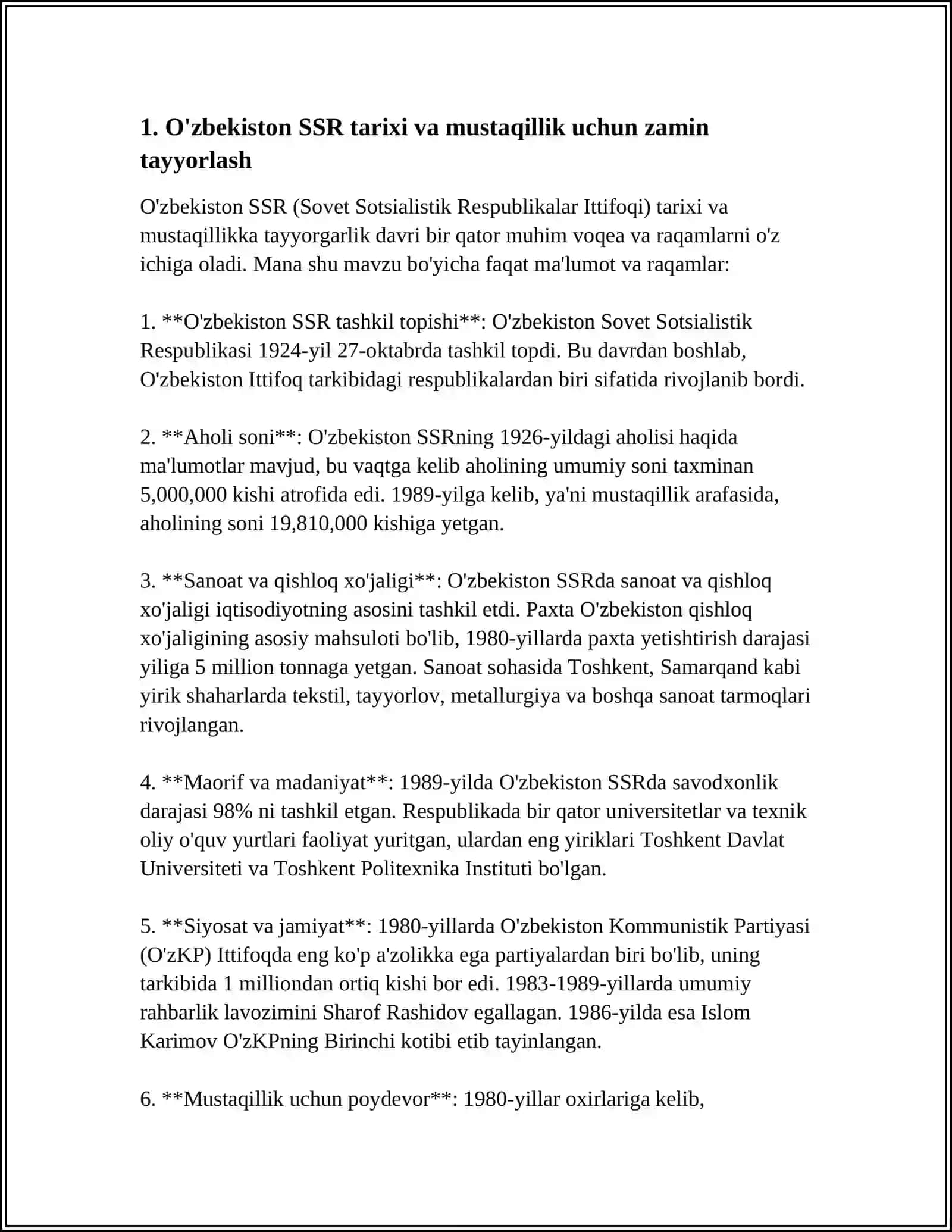 MUSTAQILLIKKA ERISHISH ARAFASIDA O'ZBEKISTONDAGI IJTIMOIY-SIYOSIY JARAYONLAR 4