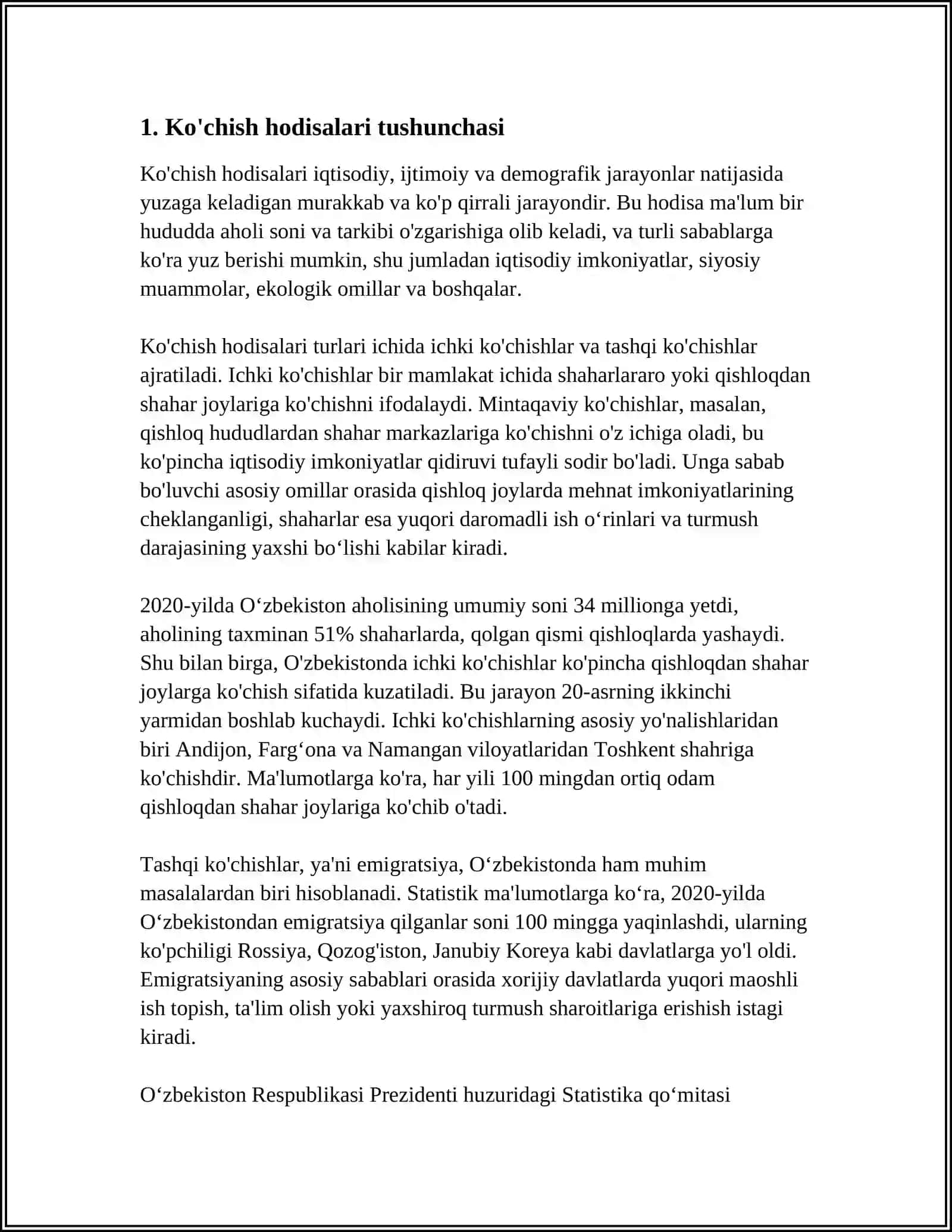 KO‘CHISH HОDISАLАRI. DIFFUZIYA, ISSIQLIK O‘TKАZUVCHАNLIK VА QОVUSHQОQLIK 4