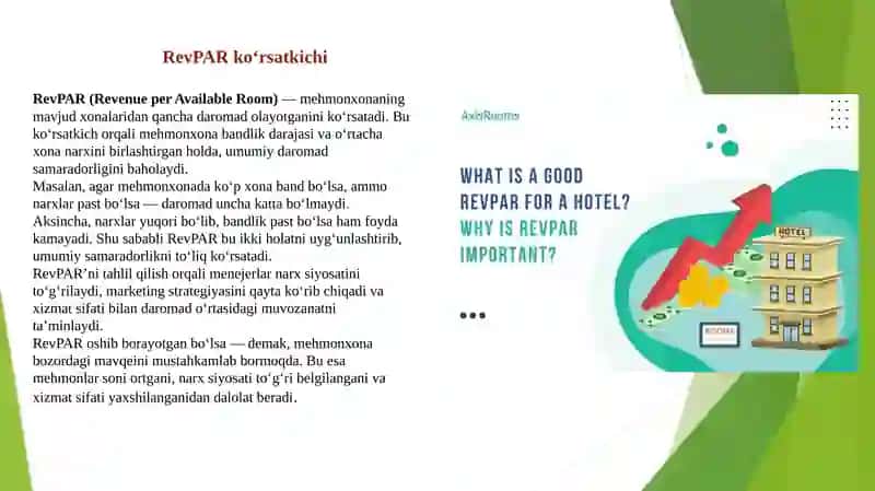 RevPAR va GOPPAR ko‘rsatkichlari orqali mehmonxona samaradorligini baholash 4