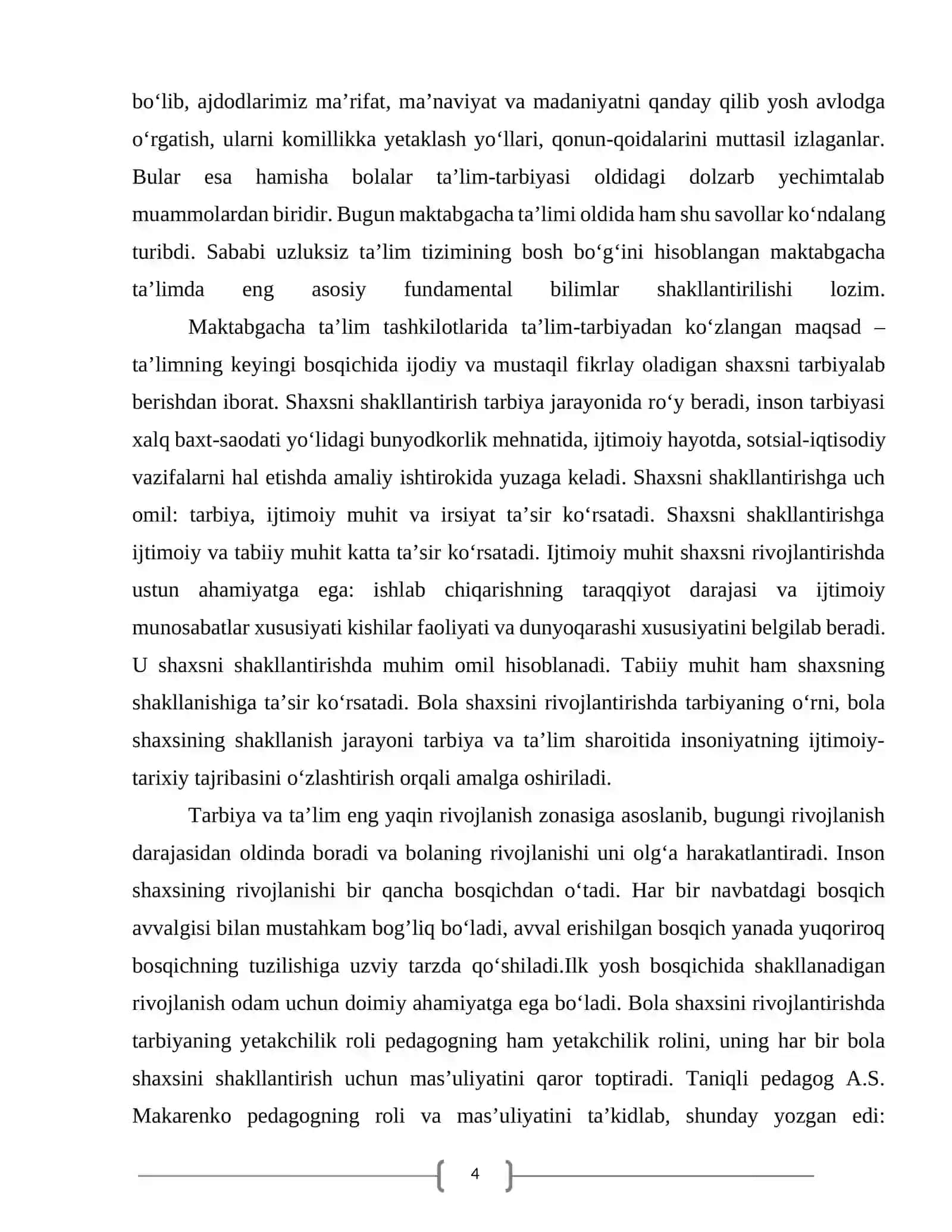 MAKTABGACHA TA’LIM TASHKILOTI TARBIYACHISI SHAXSIGA QOʻYILADIGAN TALABLAR 4