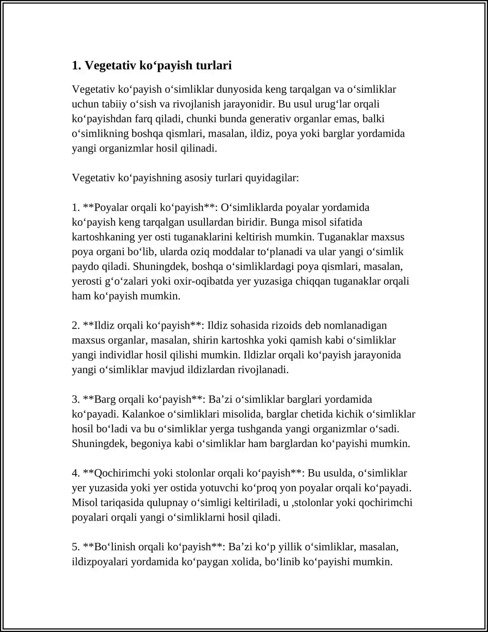 O‘SIMLIKLARNING VEGETATIV KO‘PAYISH YO‘LLARI 4