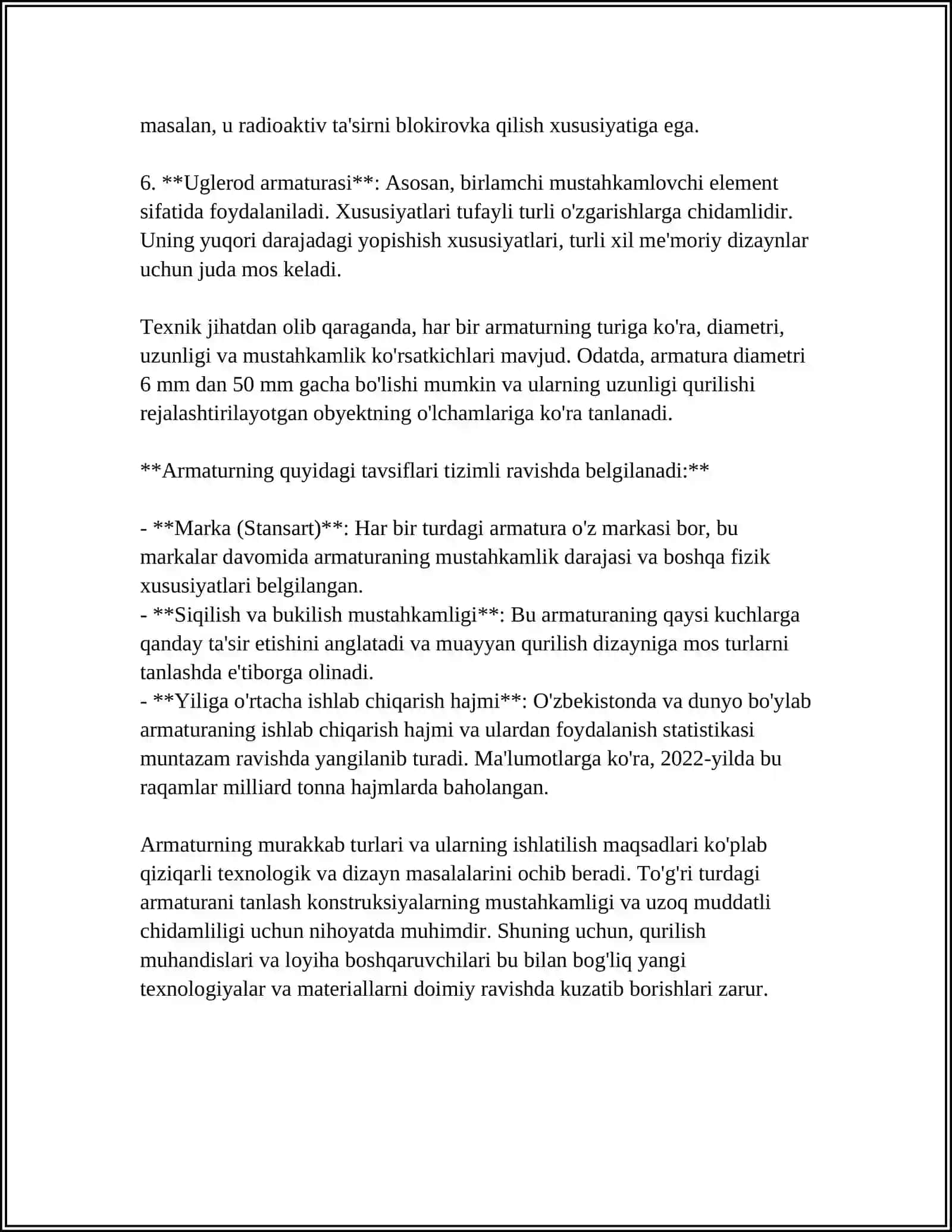 SUN’IY INSHOOTLAR KONSTRUKSIYALARIDA ISHLATILADIGAN ARMATURA VA ARMATURA BUYUMLARI 4