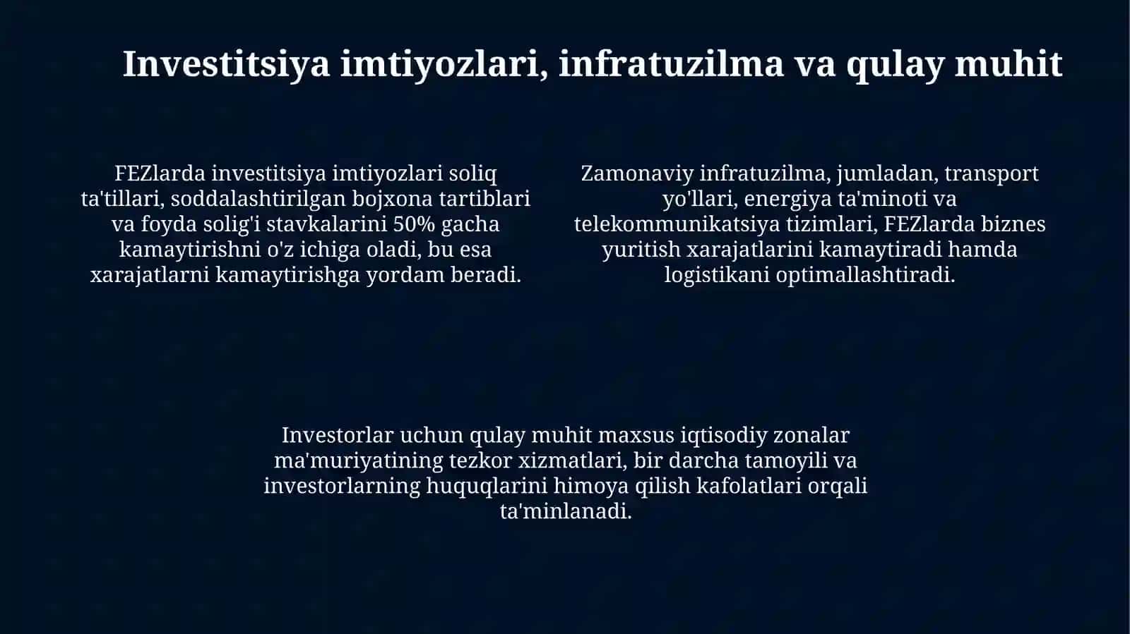 Erkin iqtisodiy hududlarning investitsiyalarni jalb etishdagi o‘rni 4